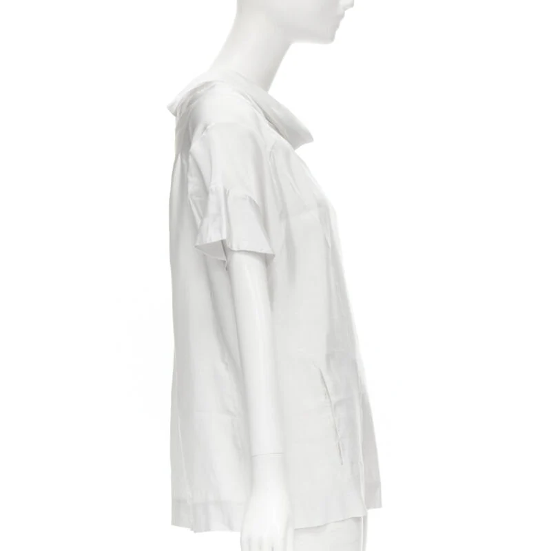 Women's Marni viscose cowl neck curved seam slit pocket top - Image 10