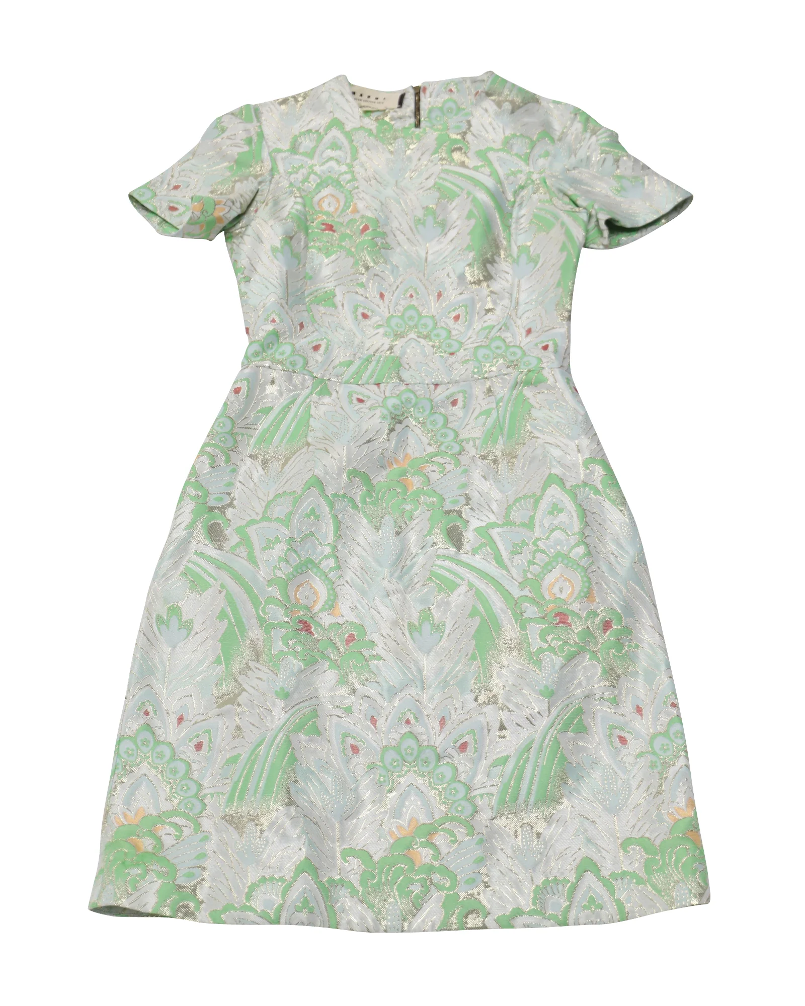 Women's Marni Winter Edition 2012 Brocade Mini Dress in Green Polyester