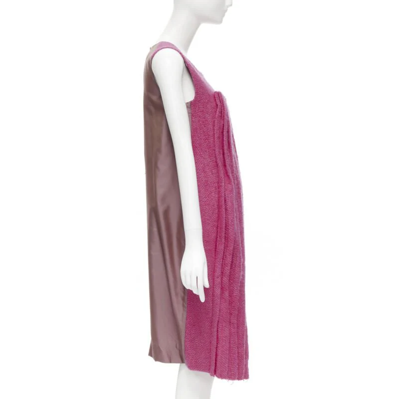 Women's Marni wool tweed pleat crast back sleeveless dress - Image 10