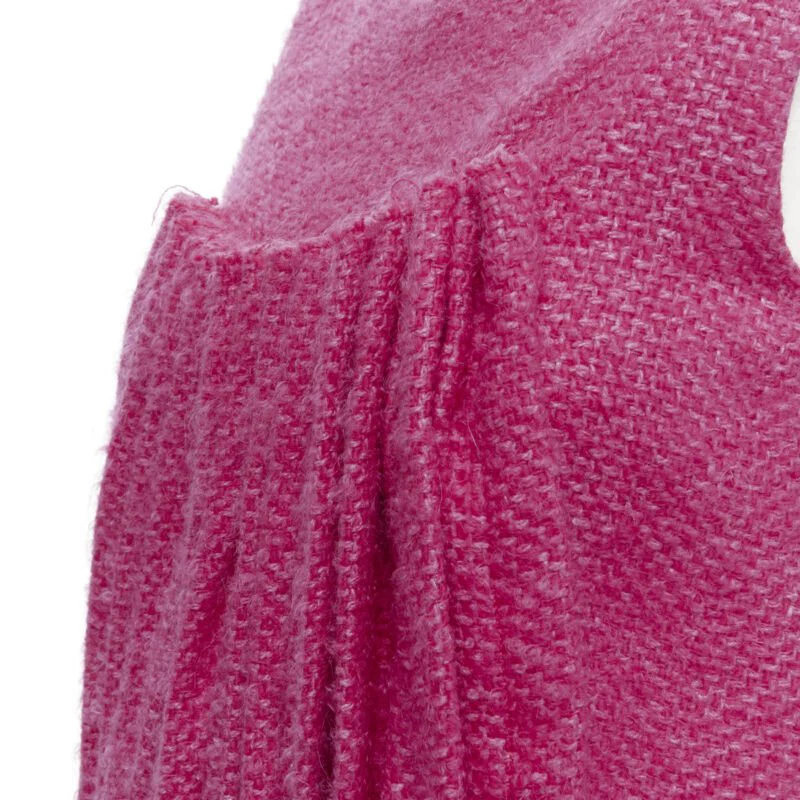 Women's Marni wool tweed pleat crast back sleeveless dress - Image 8