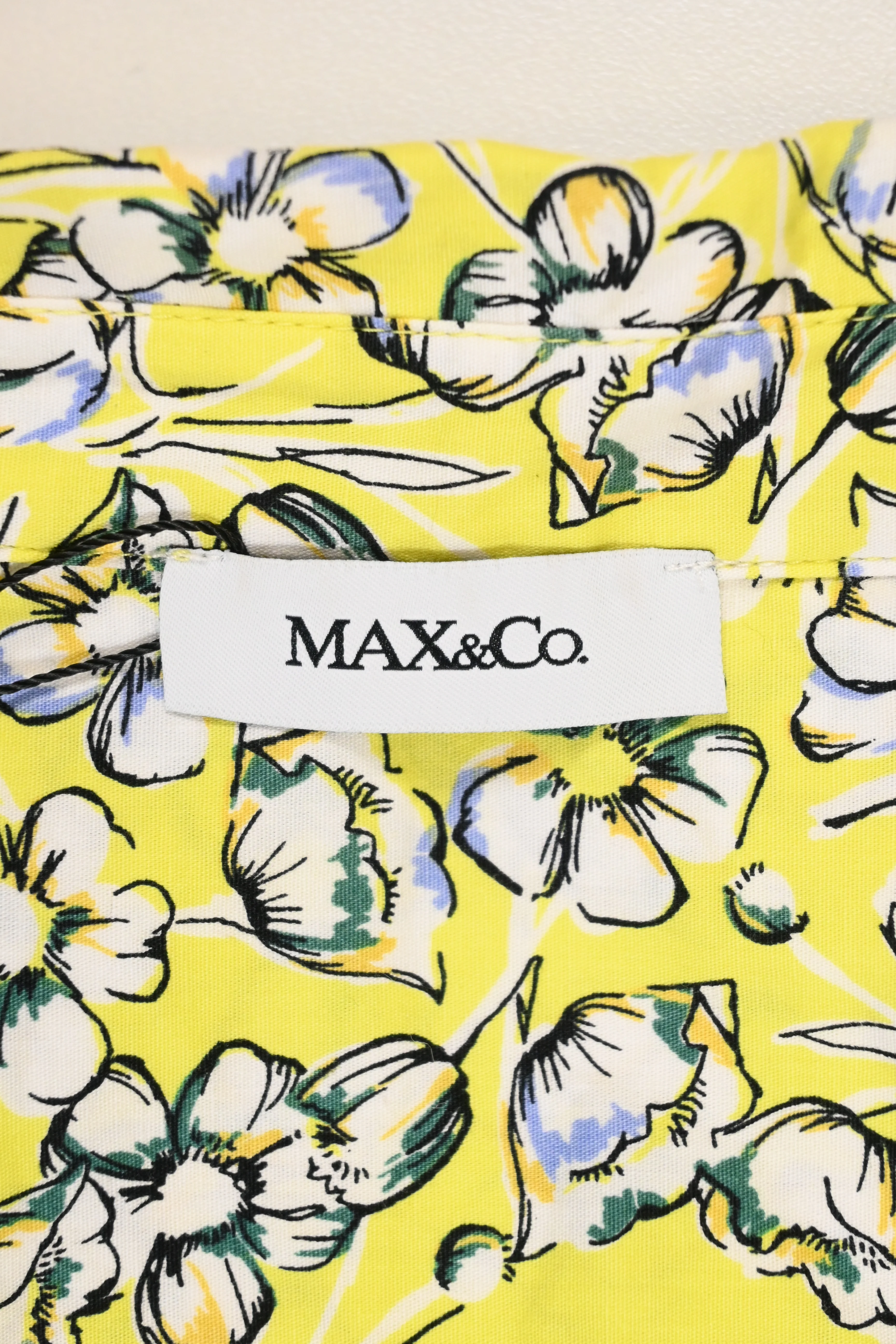 Women's Max & Co Floral Printed Shirt and Shorts Set in Yellow Cotton - Image 9