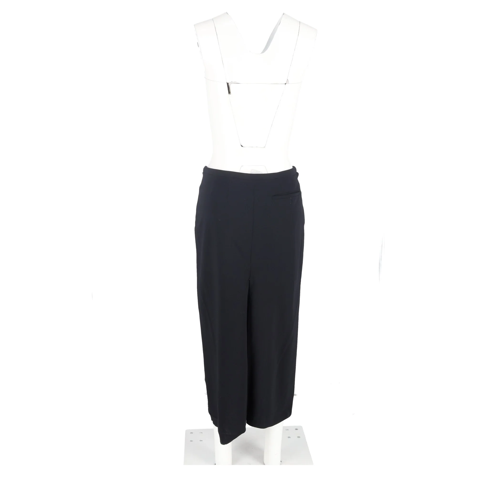Women's Max Mara Back Slit Midi Straight Skirt in Black Wool - Image 6
