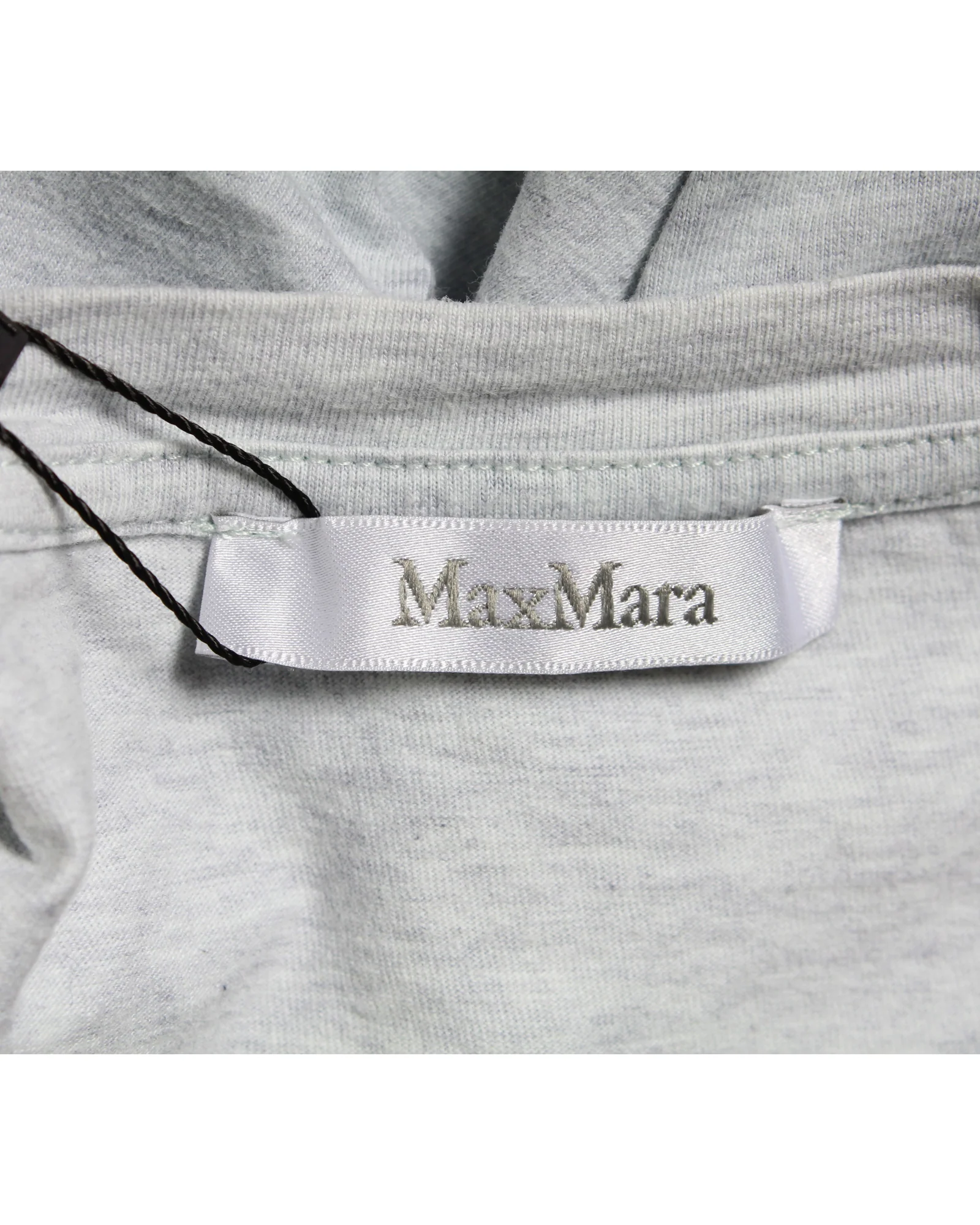 Women's Max Mara Chest Pocket Logo T-Shirt in Grey Cotton - Image 4