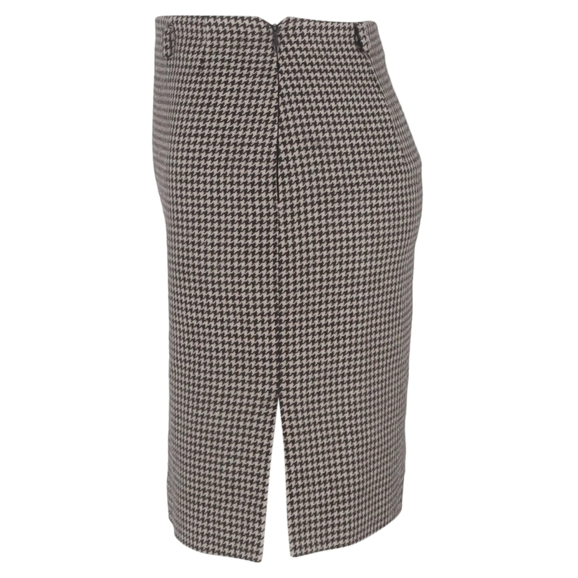 Women's Max Mara Houndstooth-Print Mini Skirt in Beige Wool - Image 2