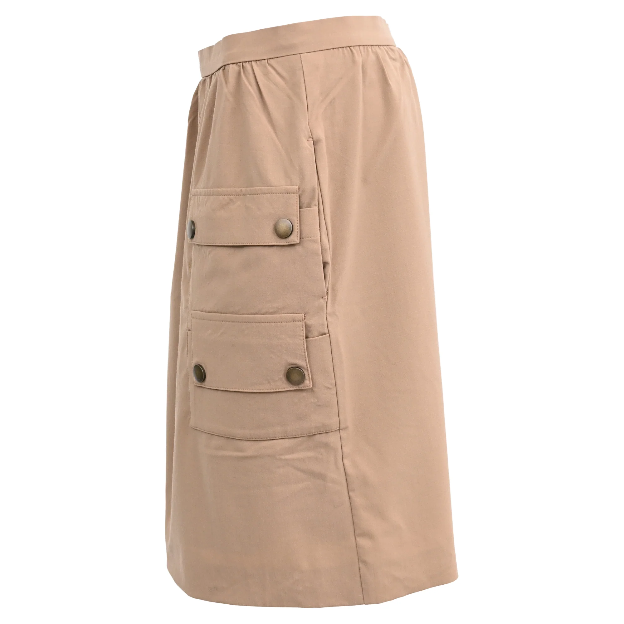 Women's Max Mara Klaus Cargo Mini Skirt in Beige Wool - Image 2