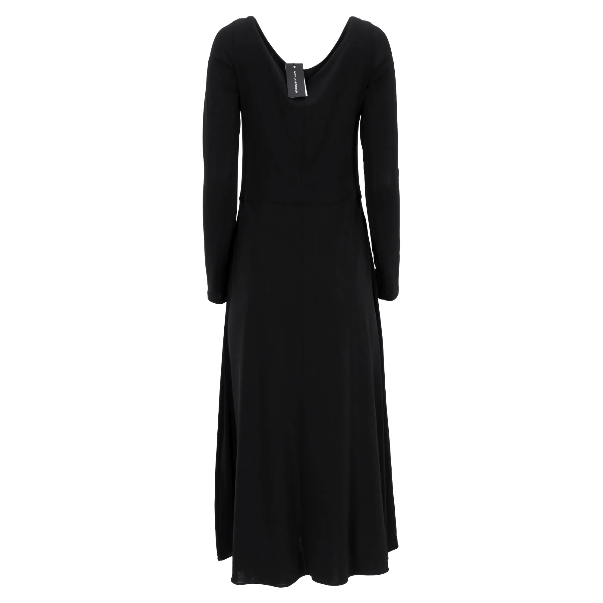Women's Max Mara Leisure Pleated Jersey Maxi Dress in Black Viscose - Image 3