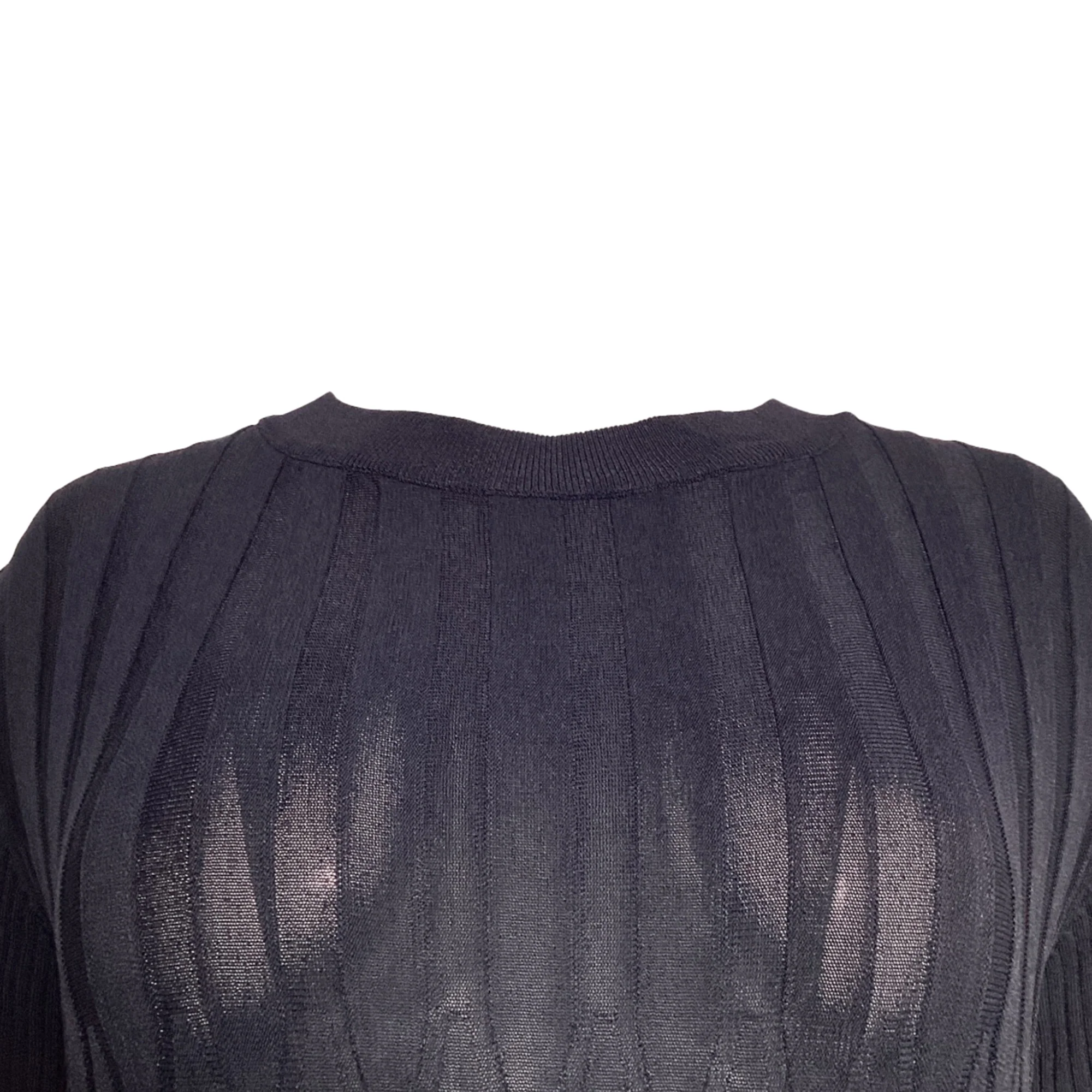Women's Max Mara Long Knit Dress in Navy Blue Viscose - Image 3