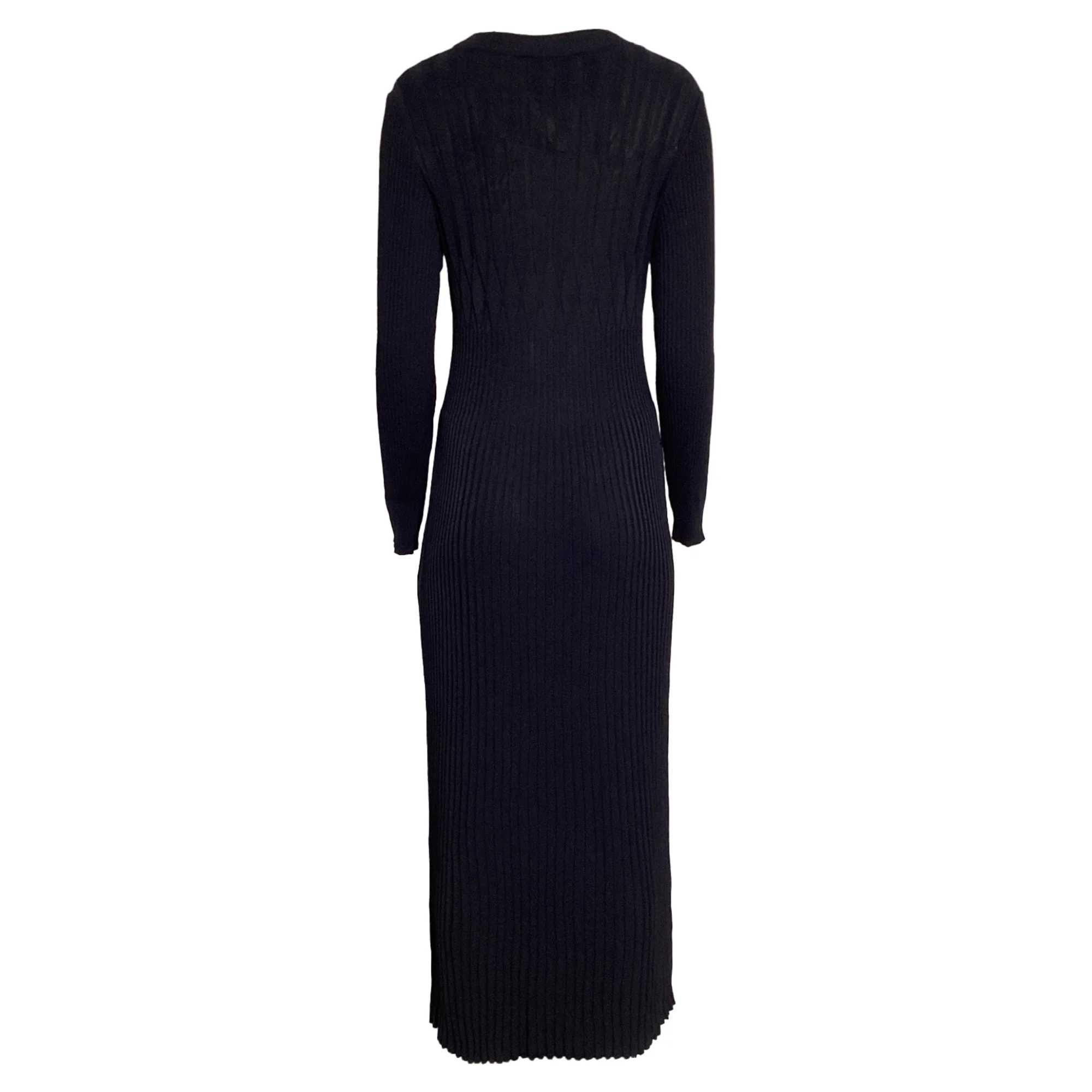 Women's Max Mara Long Knit Dress in Navy Blue Viscose - Image 4