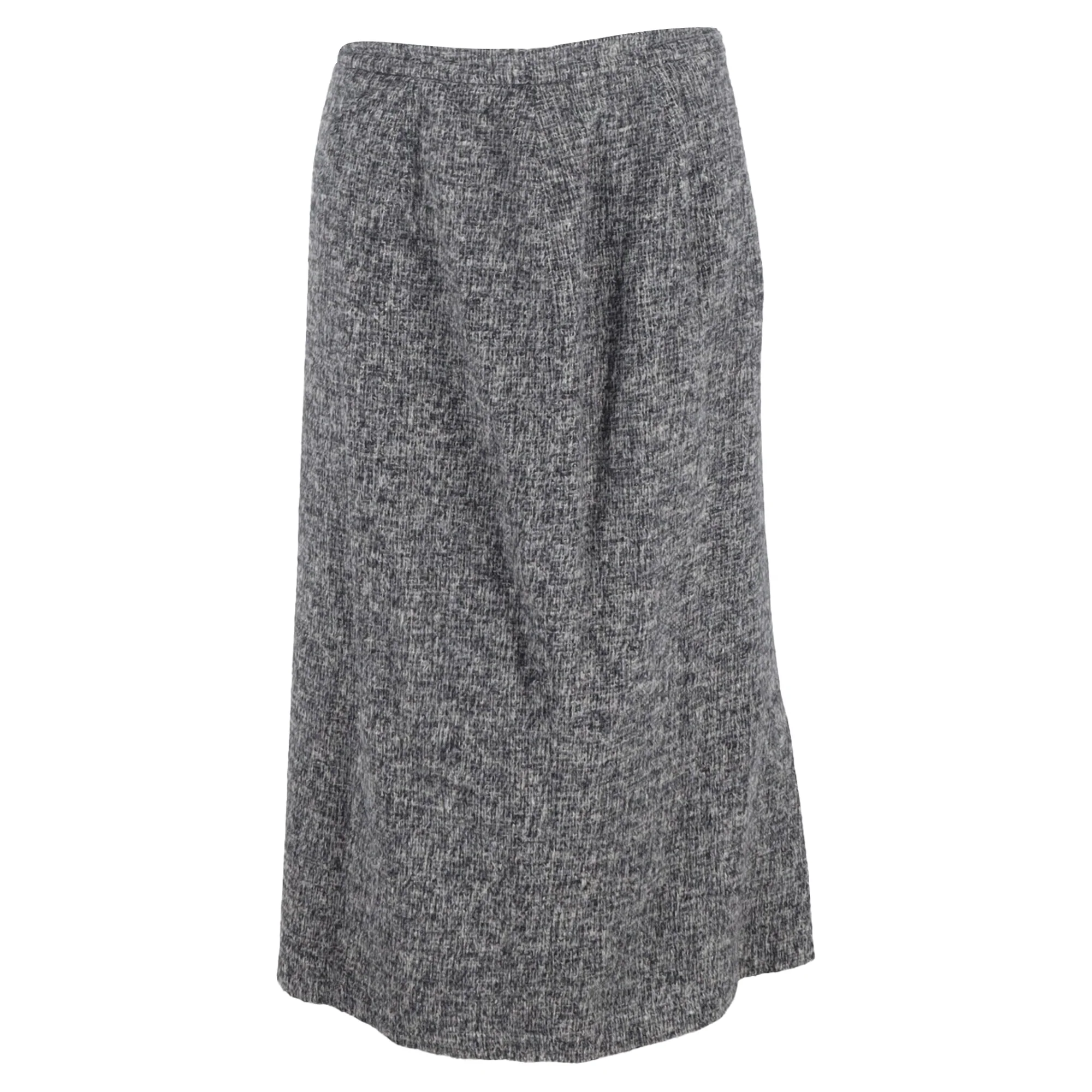 Women's Max Mara Midi A-Line Skirt in Grey Wool