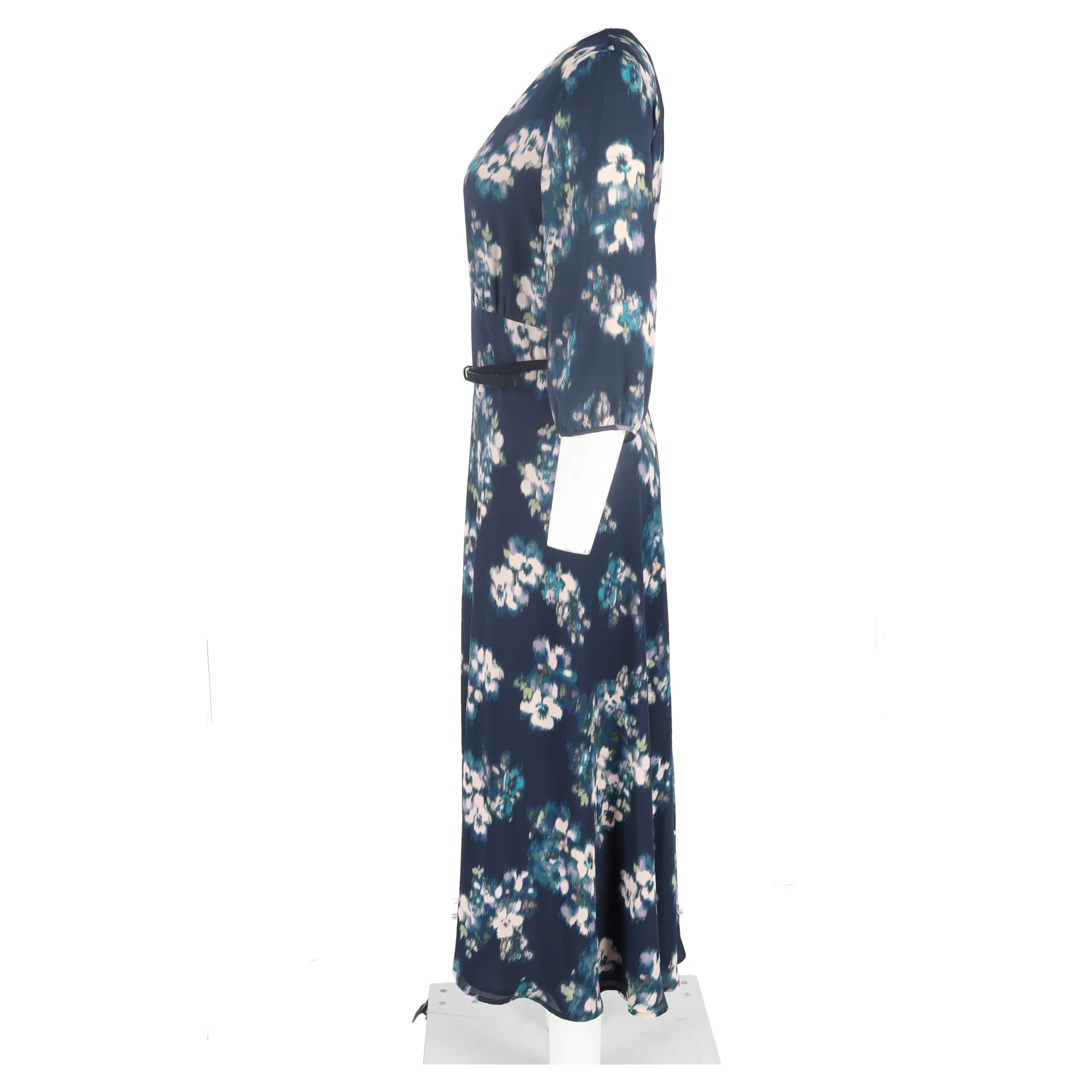 Women's Max Mara Midi Dress with Belt in Floral-Print Silk - Image 5