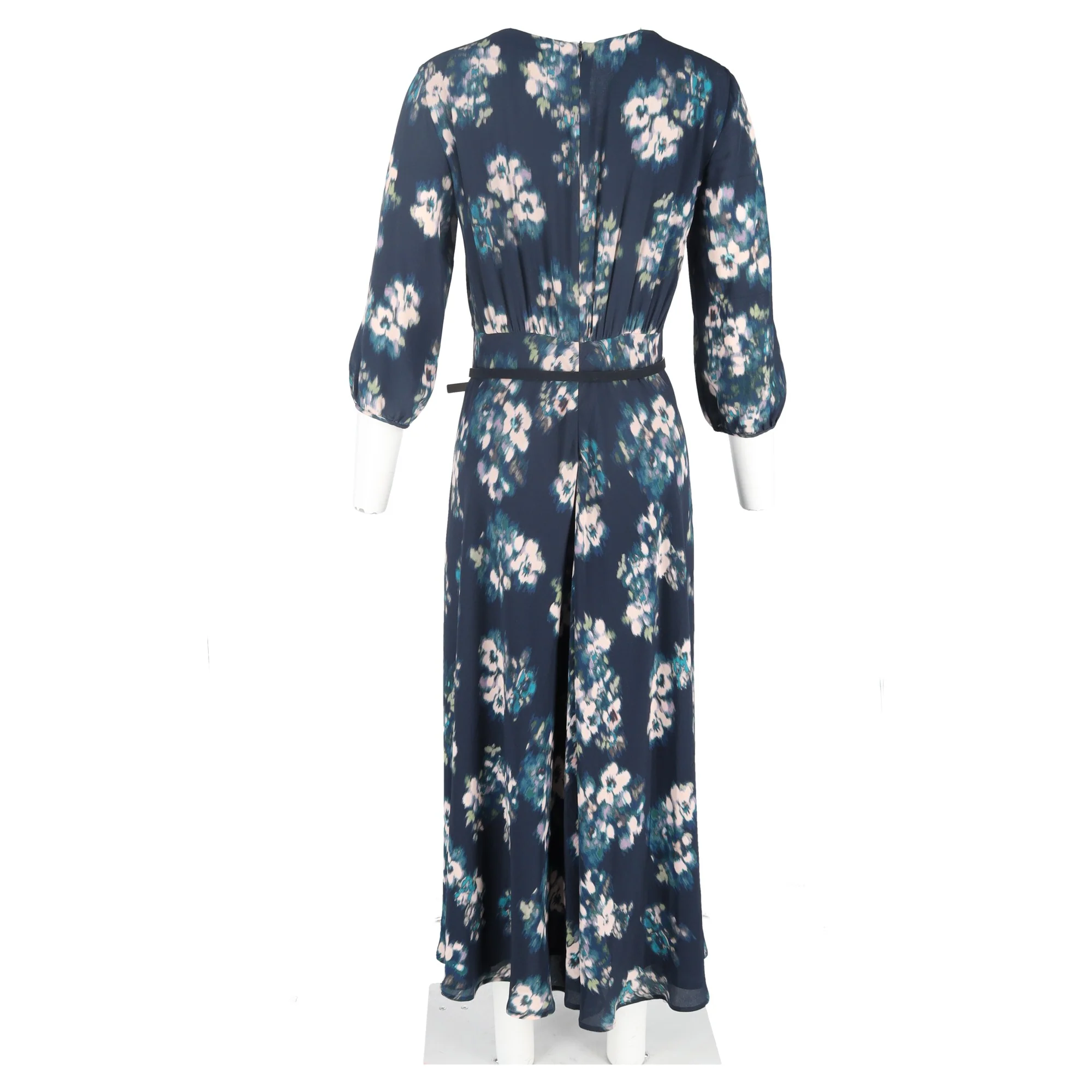 Women's Max Mara Midi Dress with Belt in Floral-Print Silk - Image 6