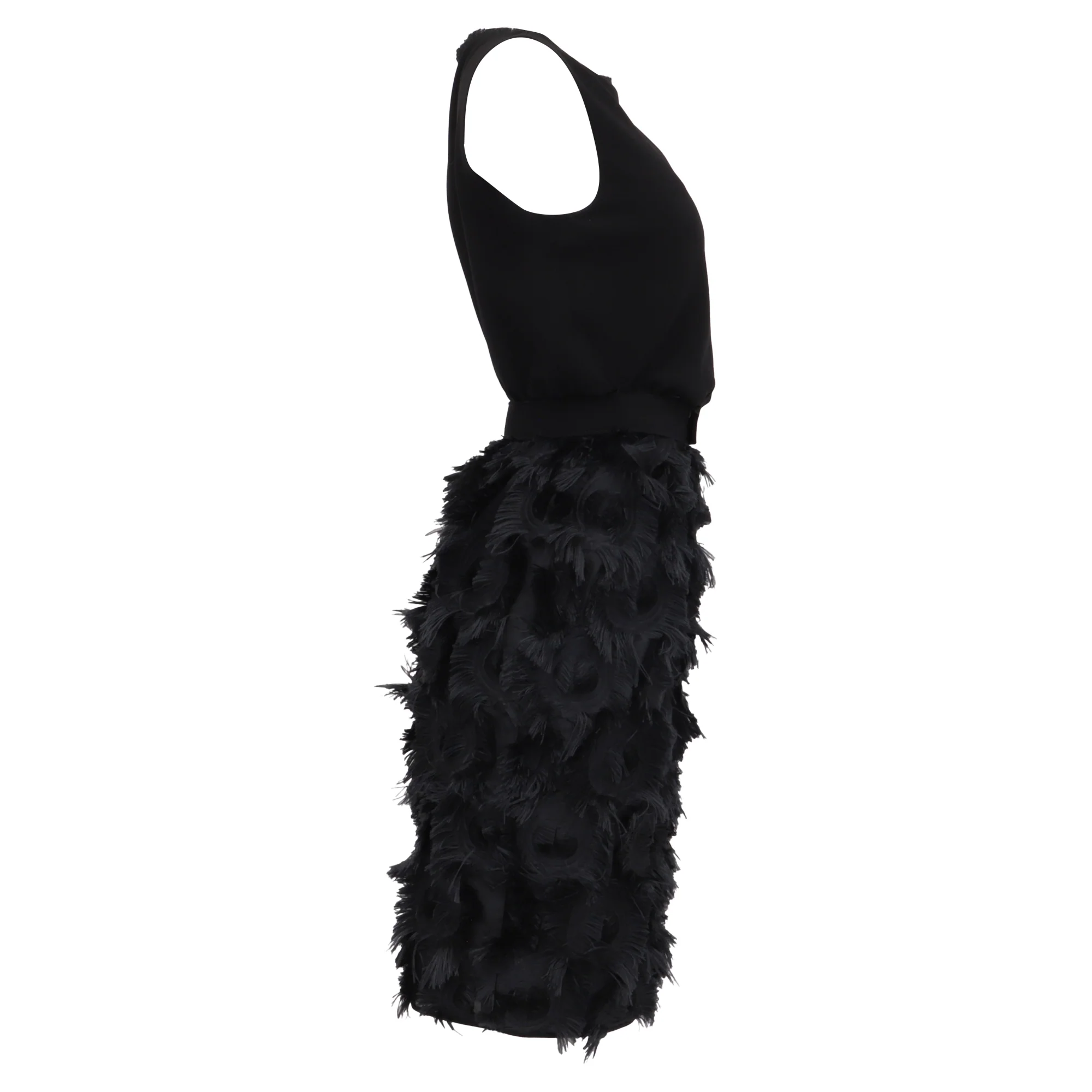 Women's Max Mara Nastro Belted Chiffon Dress in Black Triacetate - Image 3