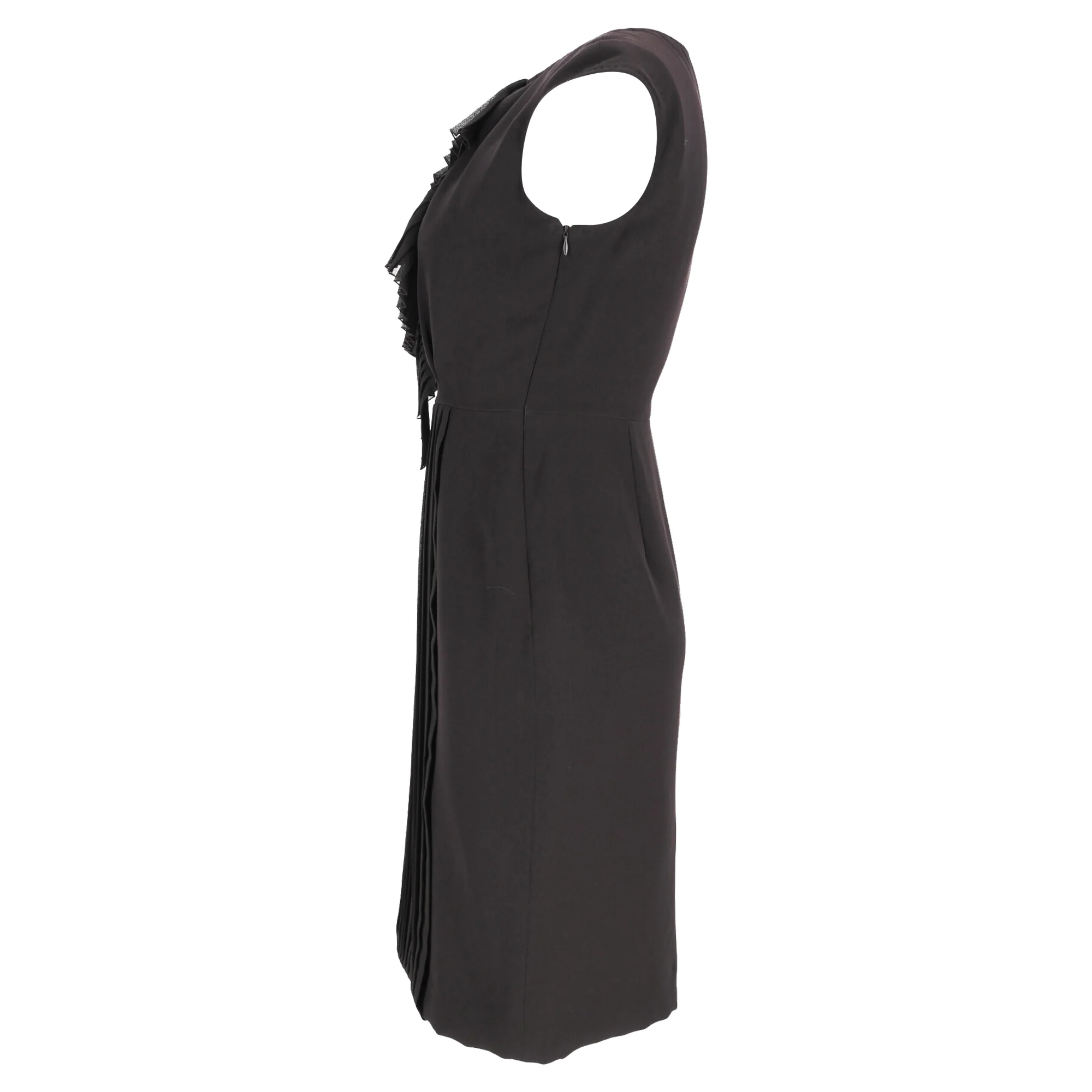Women's Max Mara Pleat-Accent Midi Dress in Brown Triacetate - Image 2