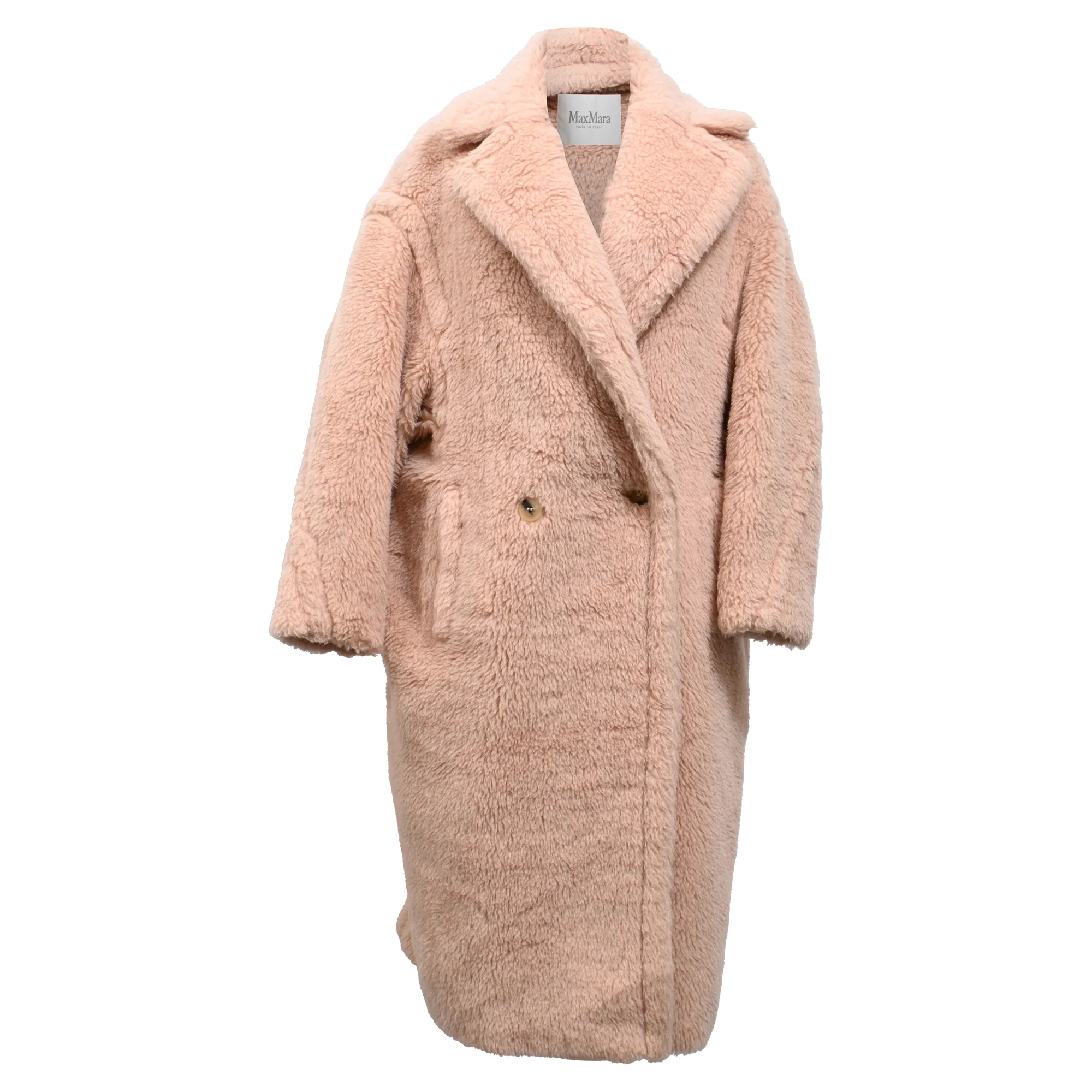 Women's Max Mara Tedgirl Faux Fur Long Coat in Pink Synthetic