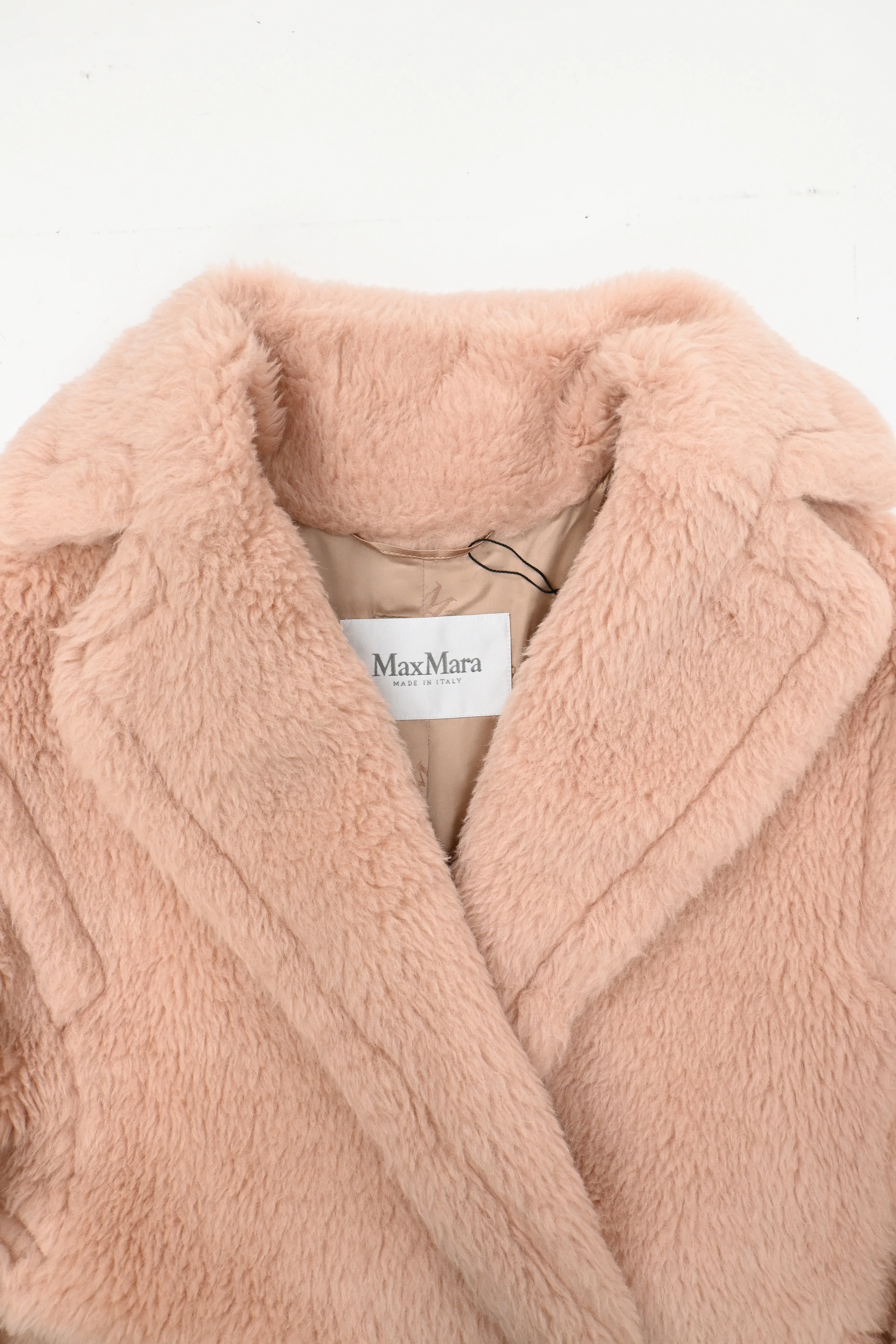 Women's Max Mara Tedgirl Faux Fur Long Coat in Pink Synthetic - Image 10