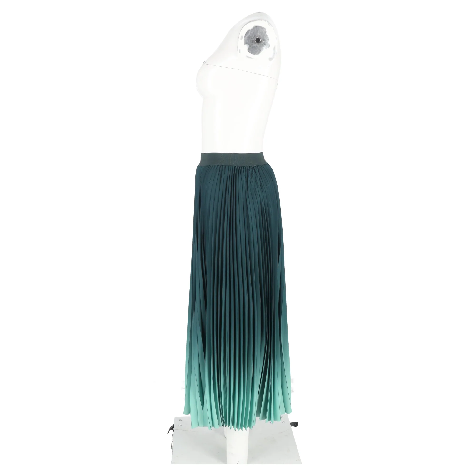 Women's Max Mara Weekend Fulcro Pleated Midi Skirt in Green Polyester - Image 5