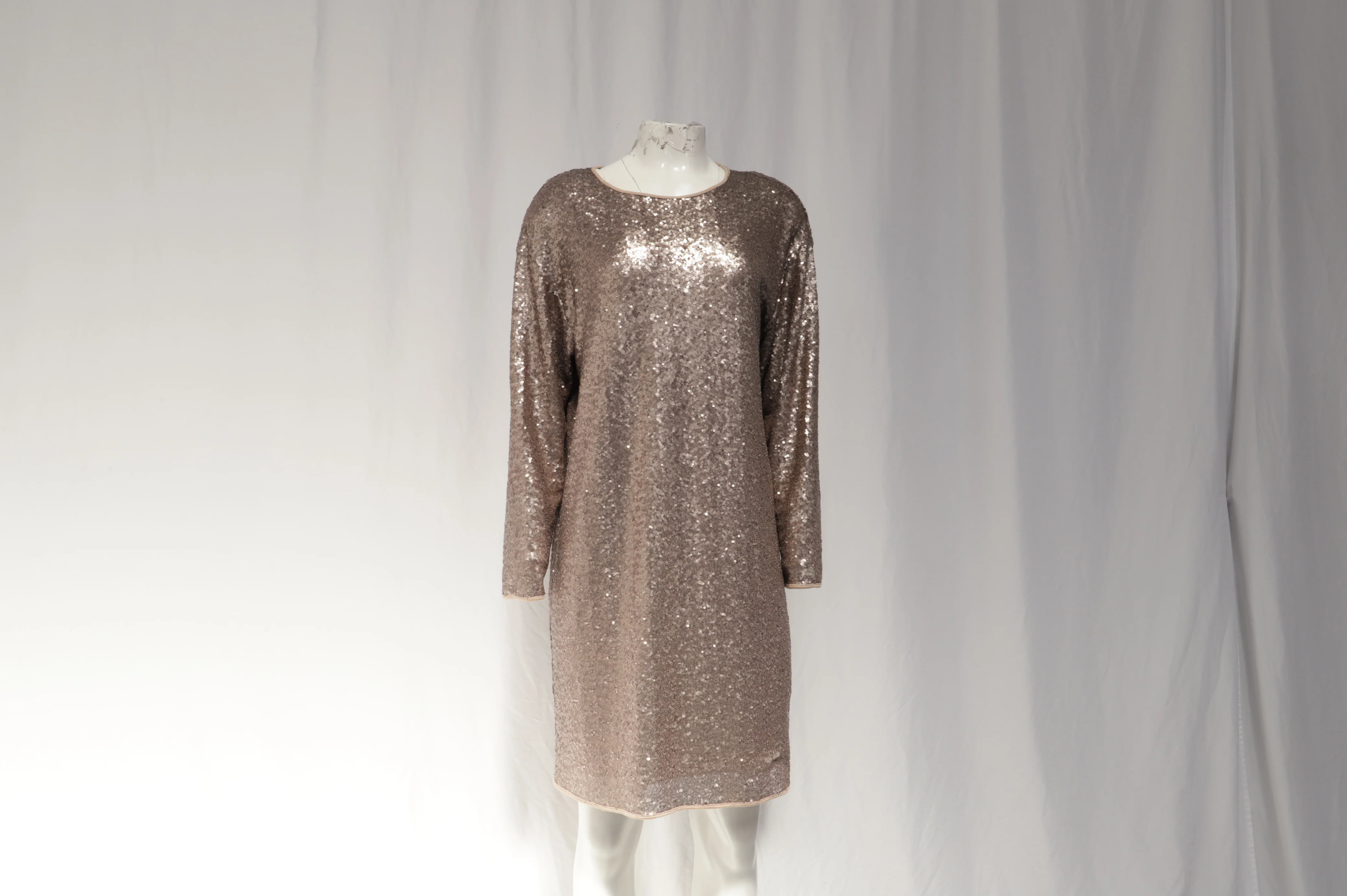 Women's Max Mara Weekend Sequined Mini Dress in Brown Polyester - Image 9