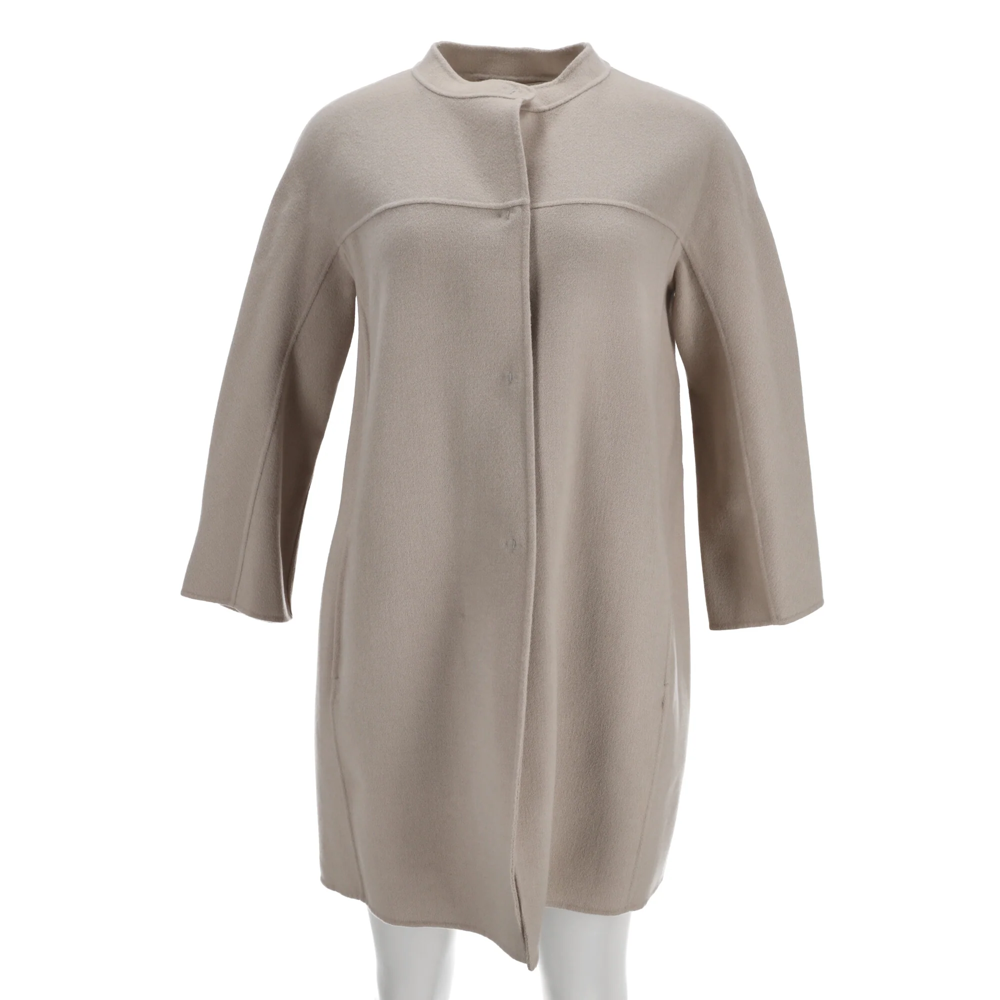 Women's 'S Max Mara Coat in Beige Virgin Wool - Image 9