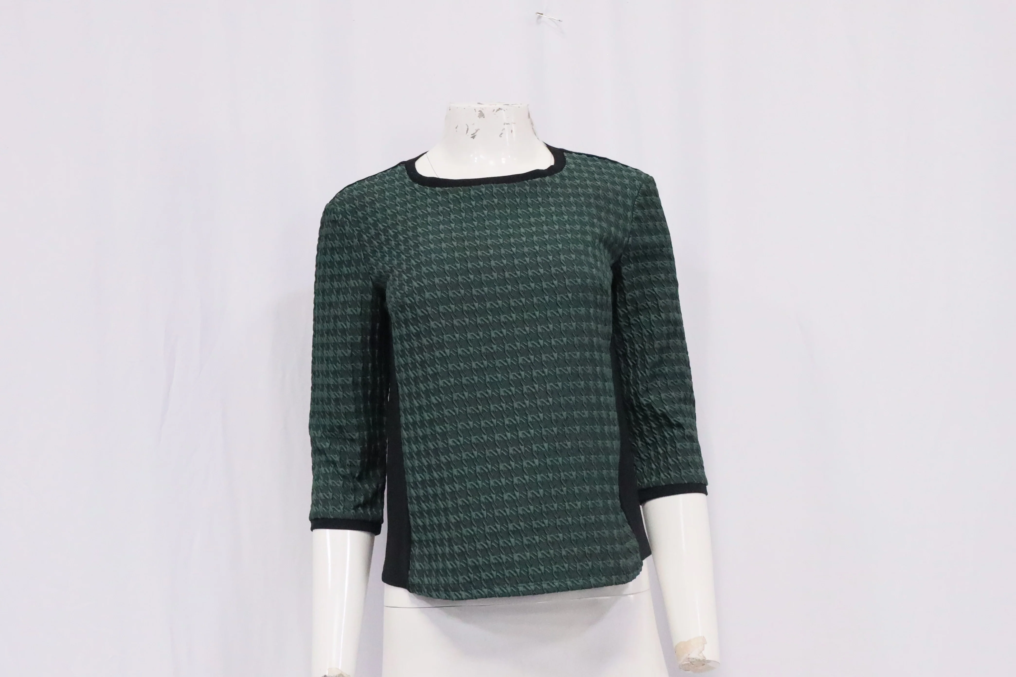 Women's Weekend Max Mara Two Tone Blouse in Green Viscose - Image 7