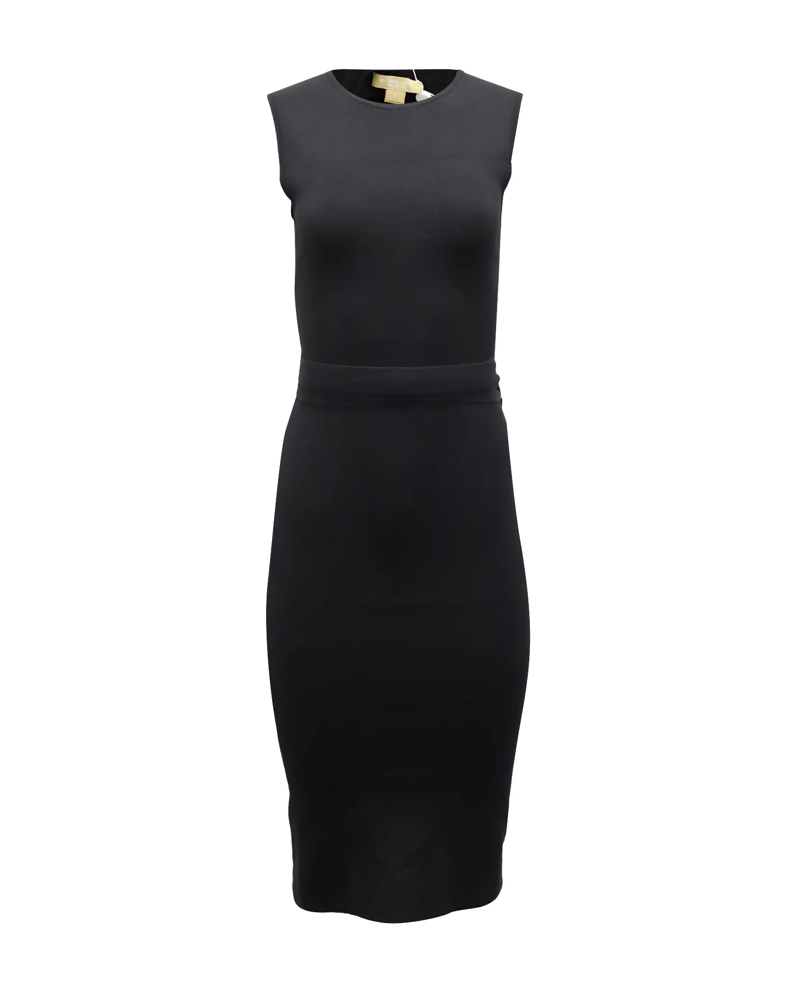 Women's Michael Kors Belt Tie Stretch Dress in Black Viscose - Image 2