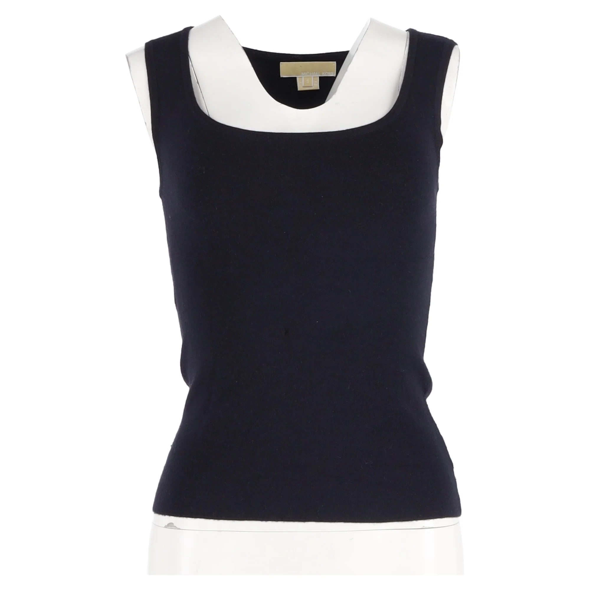 Women's Michael Kors Square Neck Top in Navy Blue Wool - Image 4
