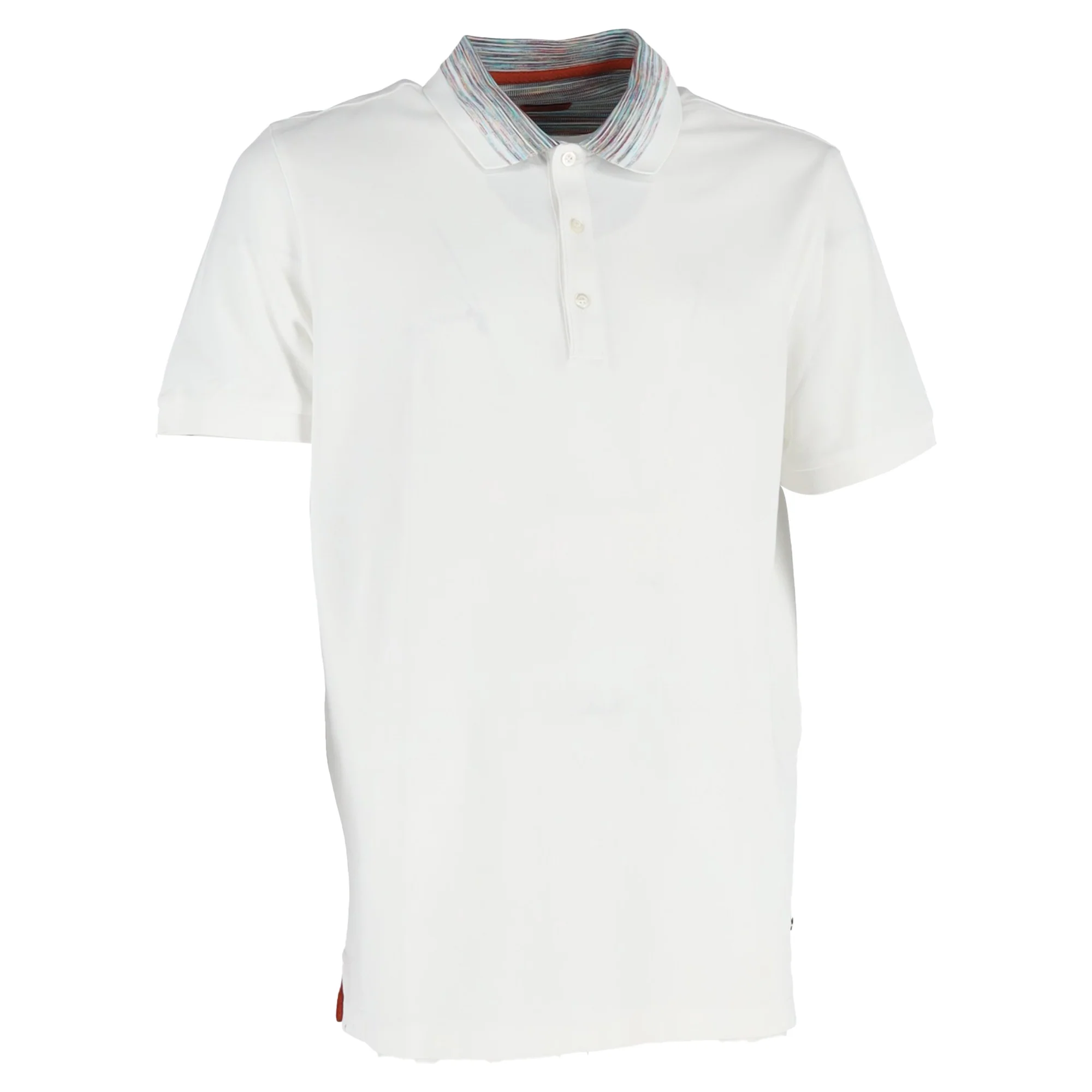 Men's Missoni Chevron Collar Polo Shirt in White Cotton