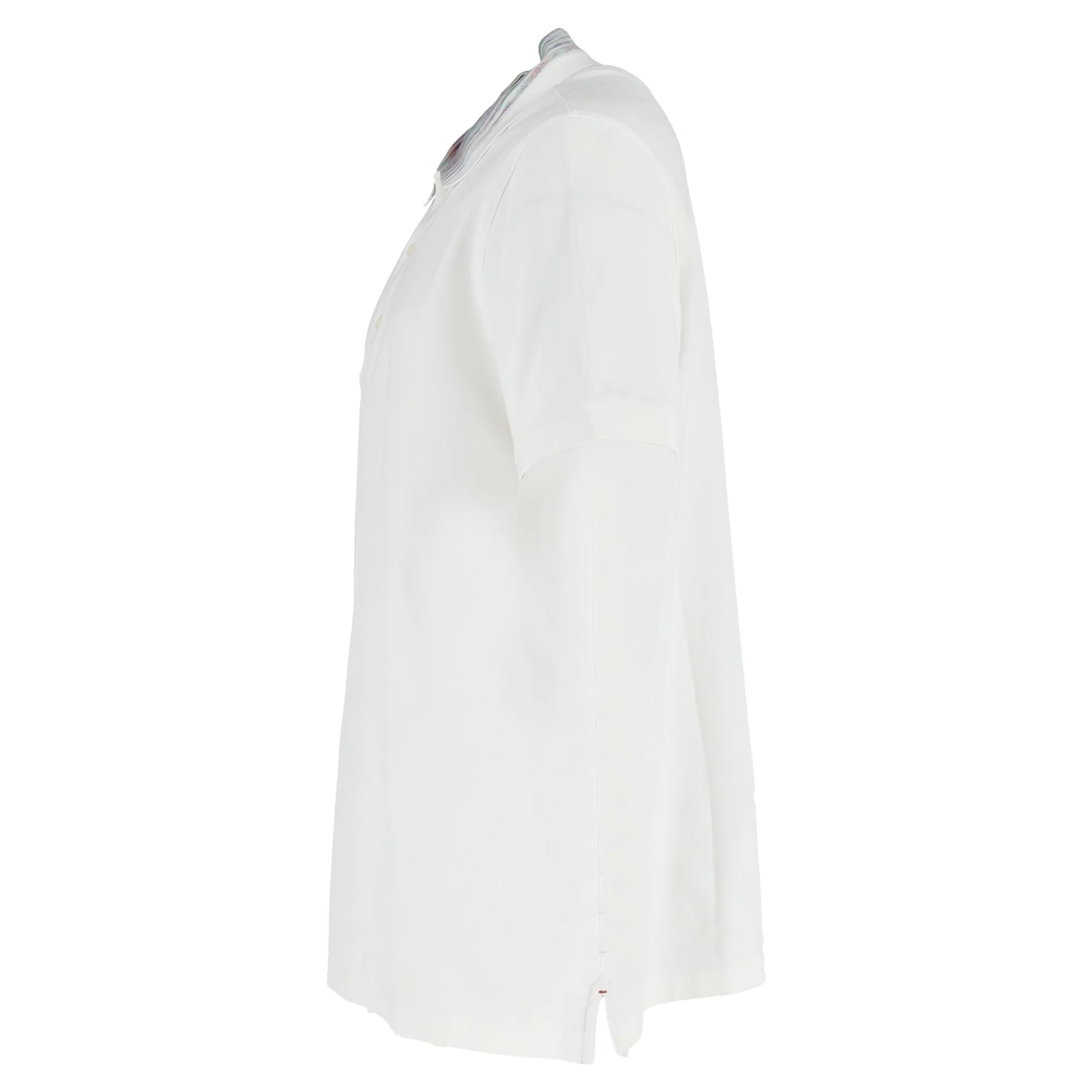 Men's Missoni Chevron Collar Polo Shirt in White Cotton - Image 2