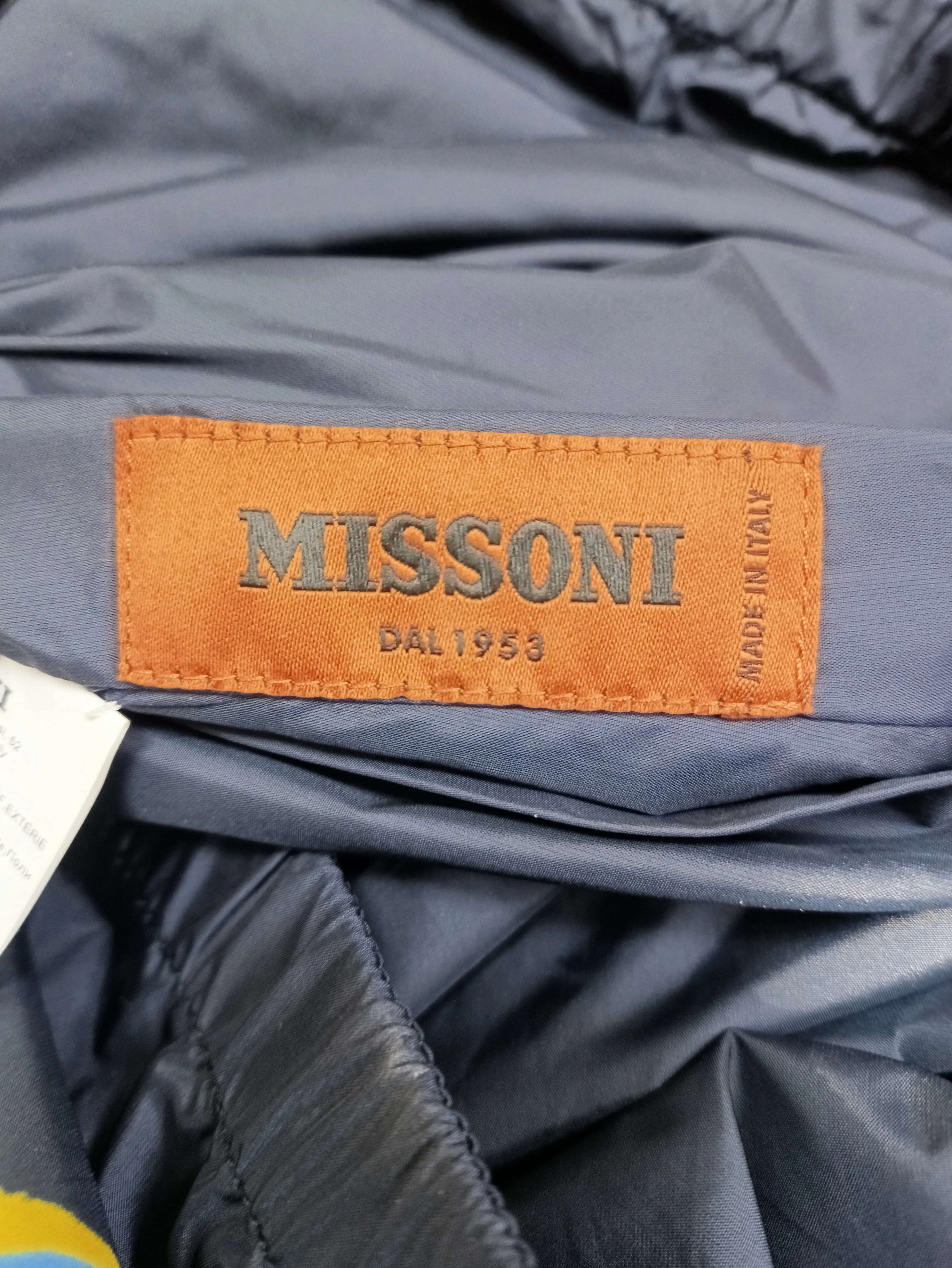 Men's Missoni Printed Hooded Jacket in Navy Blue Polyamide - Image 7