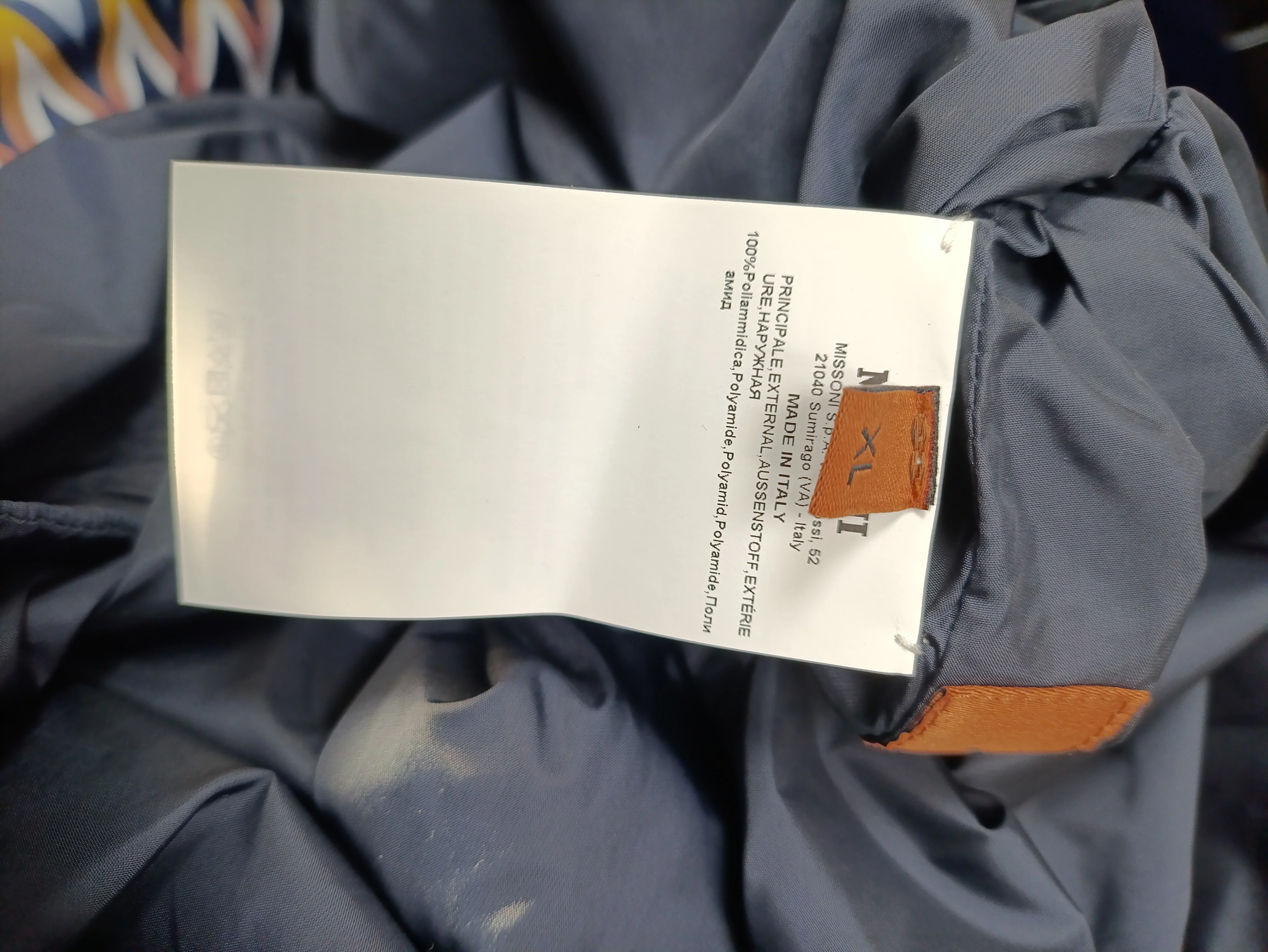Men's Missoni Printed Hooded Jacket in Navy Blue Polyamide - Image 8