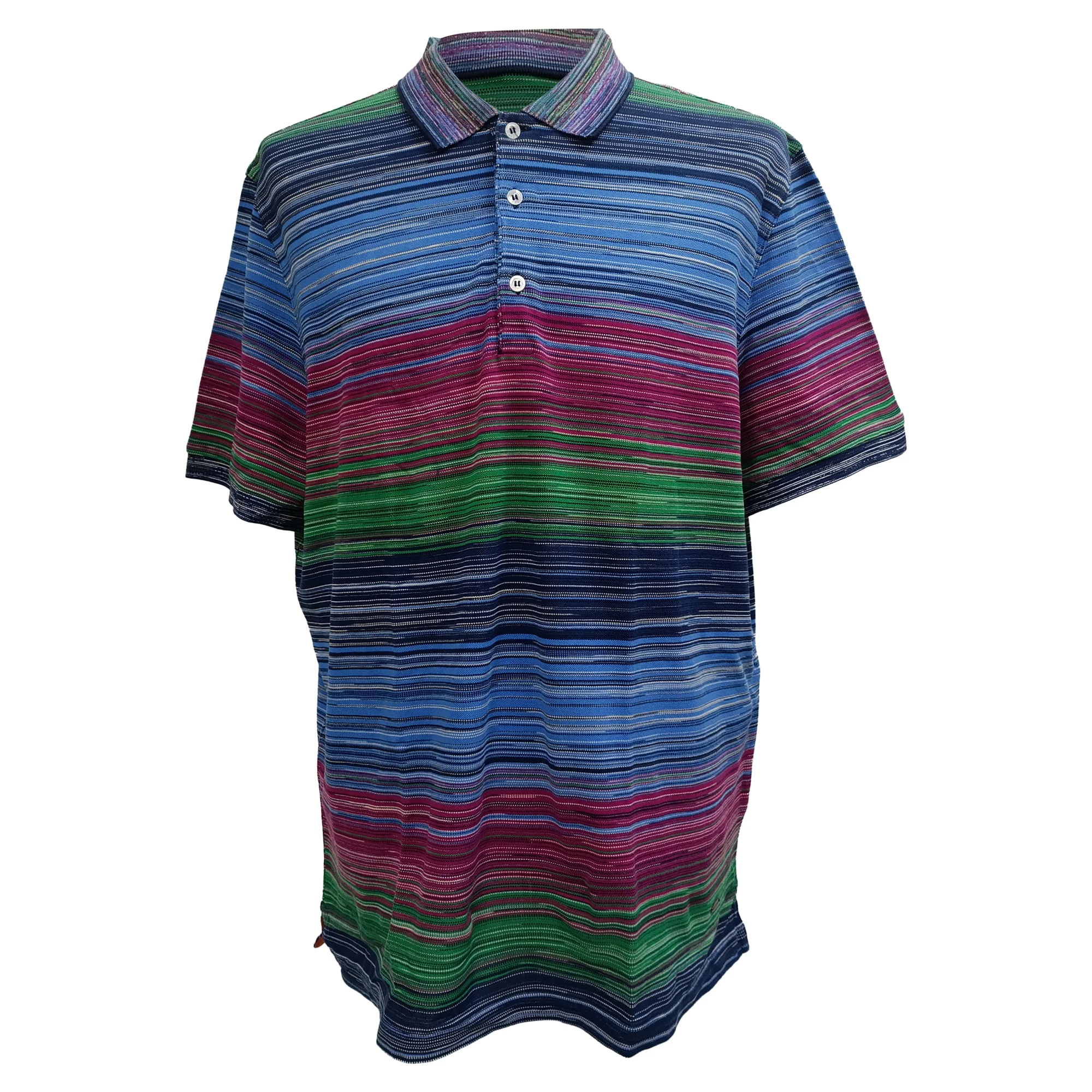 Men's Missoni Striped Pique Polo Shirt in Multicolor Cotton