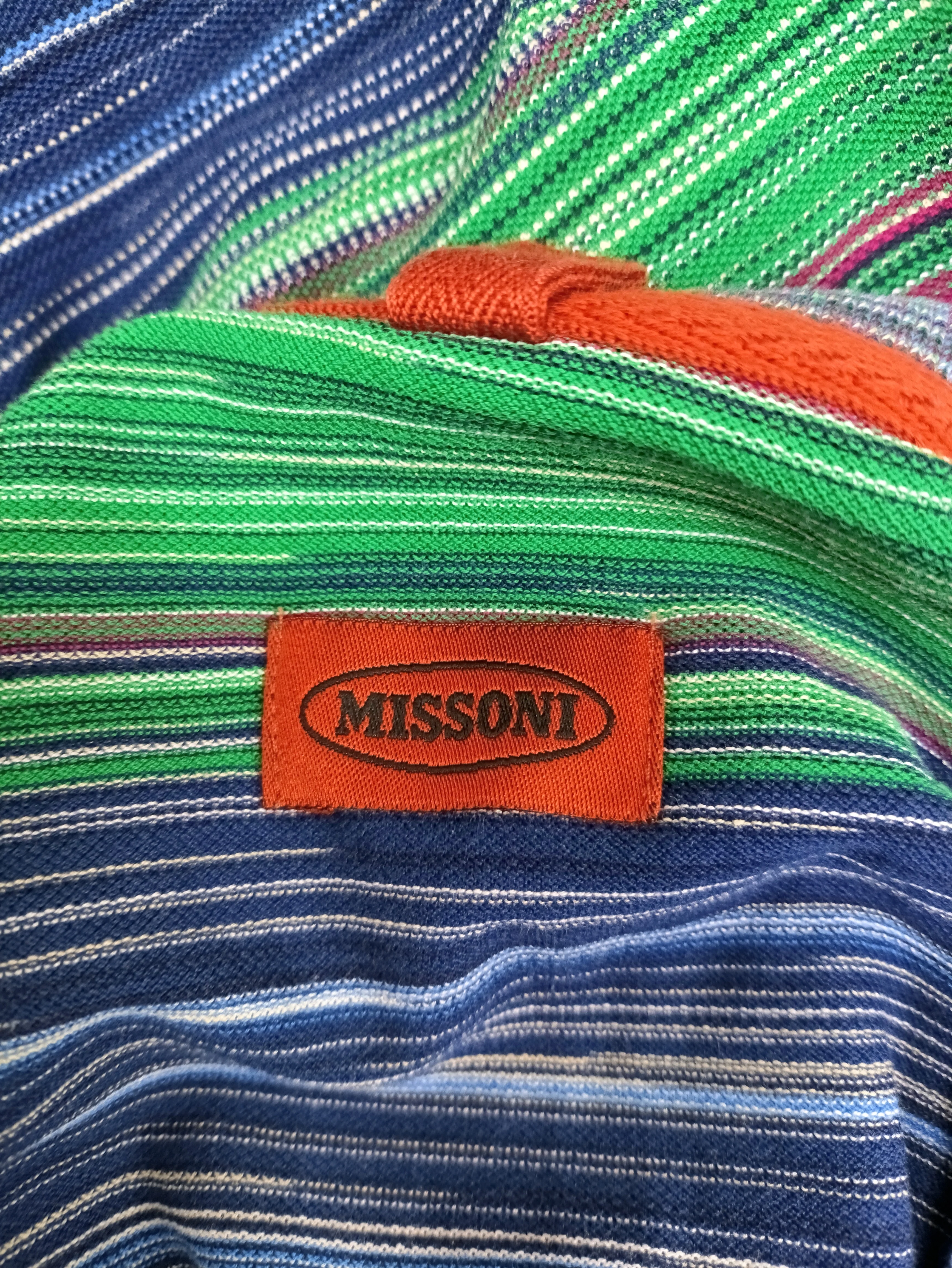 Men's Missoni Striped Pique Polo Shirt in Multicolor Cotton - Image 7