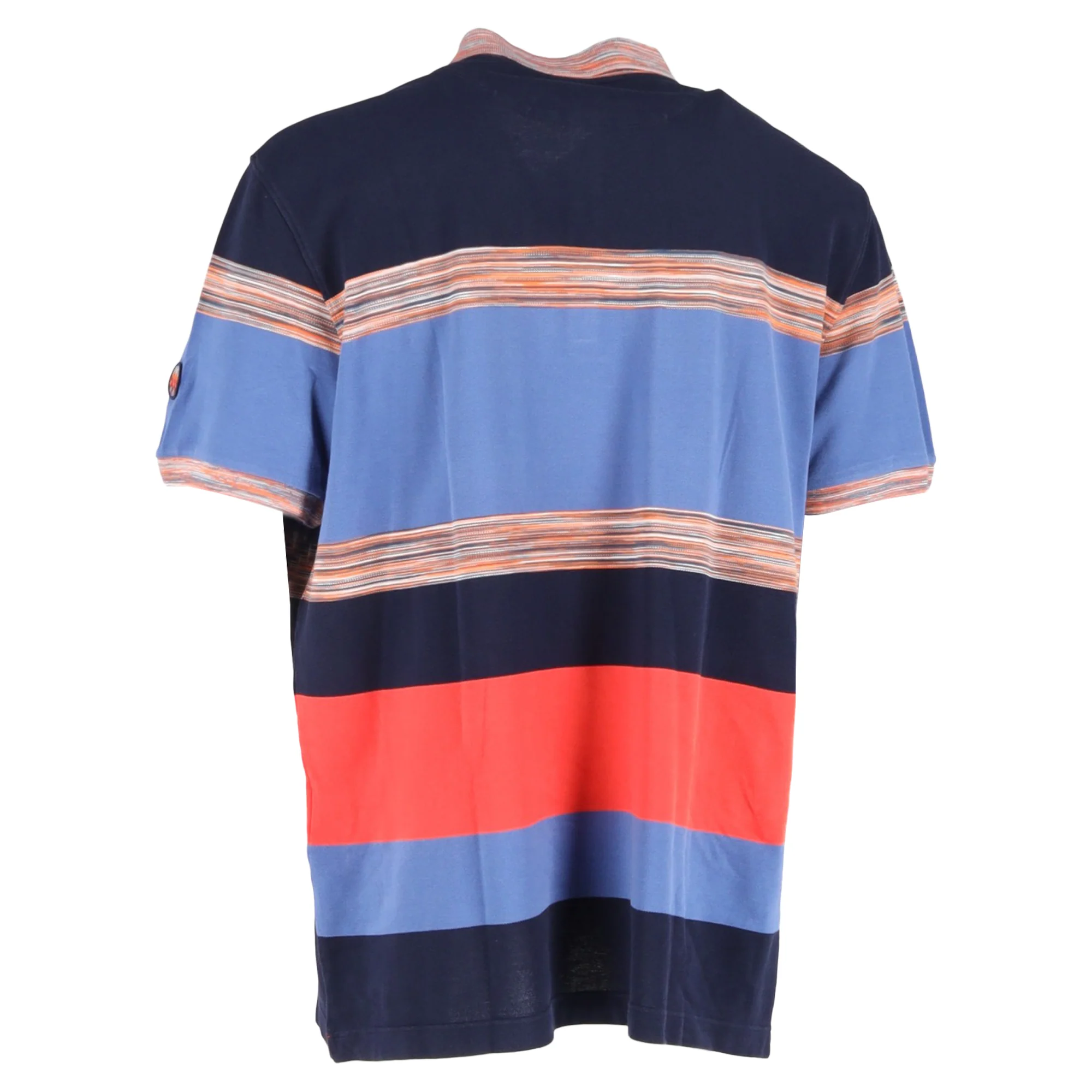 Men's Missoni Striped Short Sleeve Polo Shirt in Multicolor Cotton - Image 3