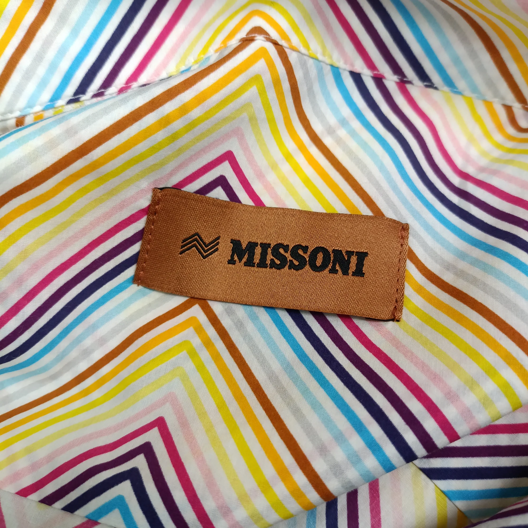 Men's Missoni Zigzag-Print Shirt in Multicolor Cotton - Image 2