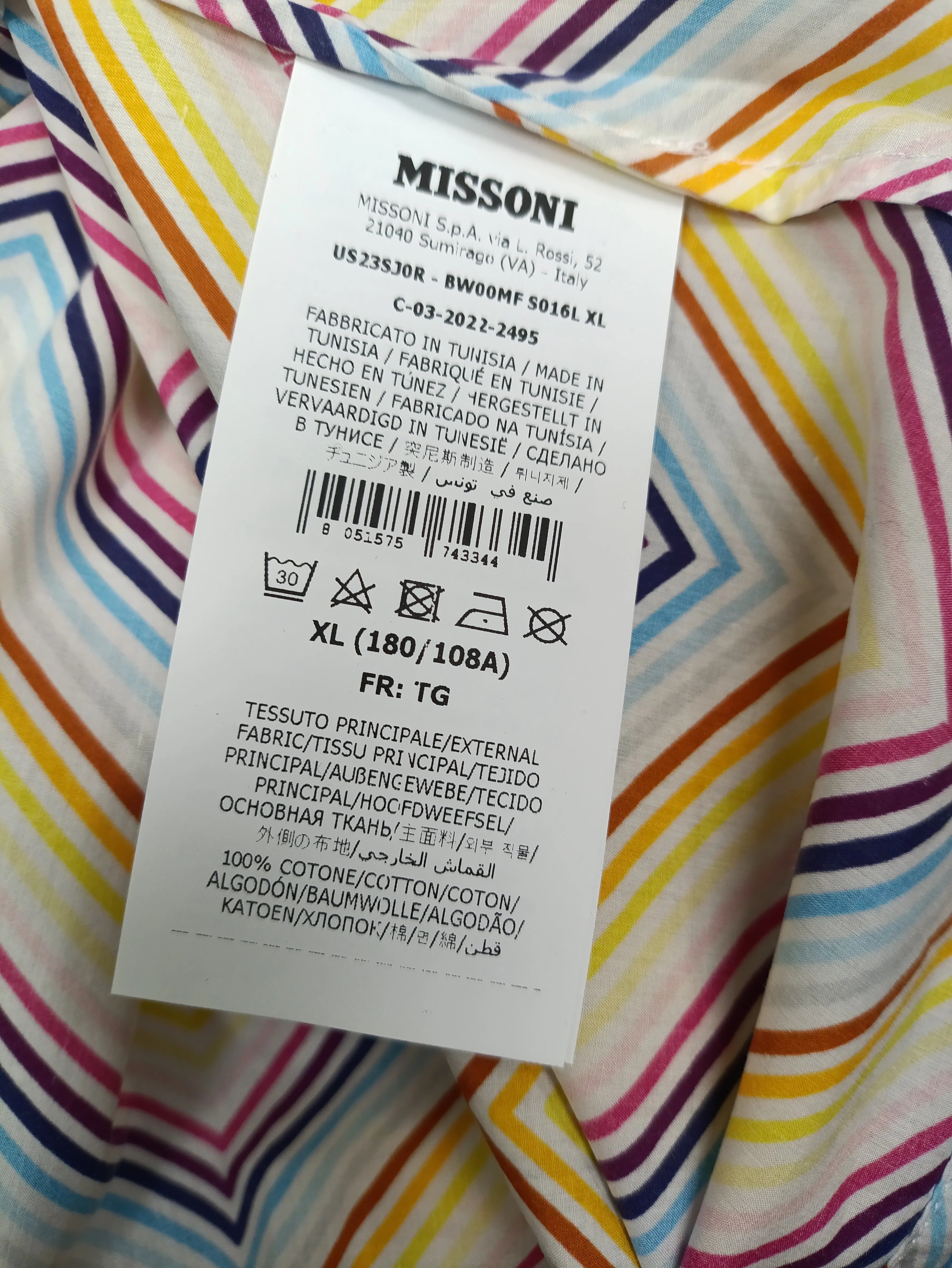 Men's Missoni Zigzag-Print Shirt in Multicolor Cotton - Image 8