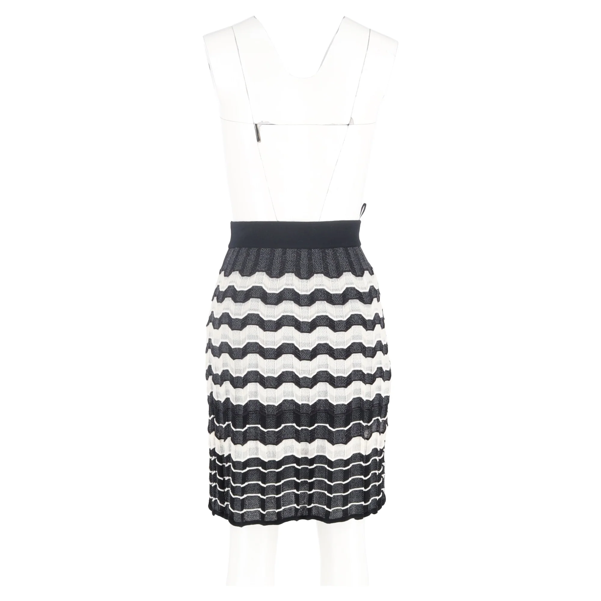 Women's M Missoni Chevron Midi Skirt in Black Viscose - Image 6