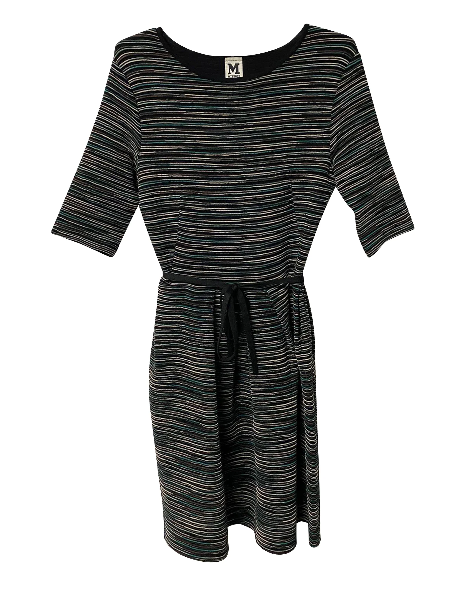 Women's M Missoni Knit Dress with Waist Tie in Multicolor Viscose - Image 3