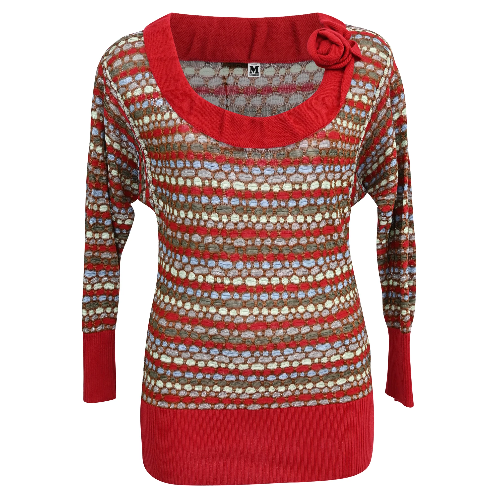 Women's M Missoni Knit Sleeveless Top in Multicolor Cotton