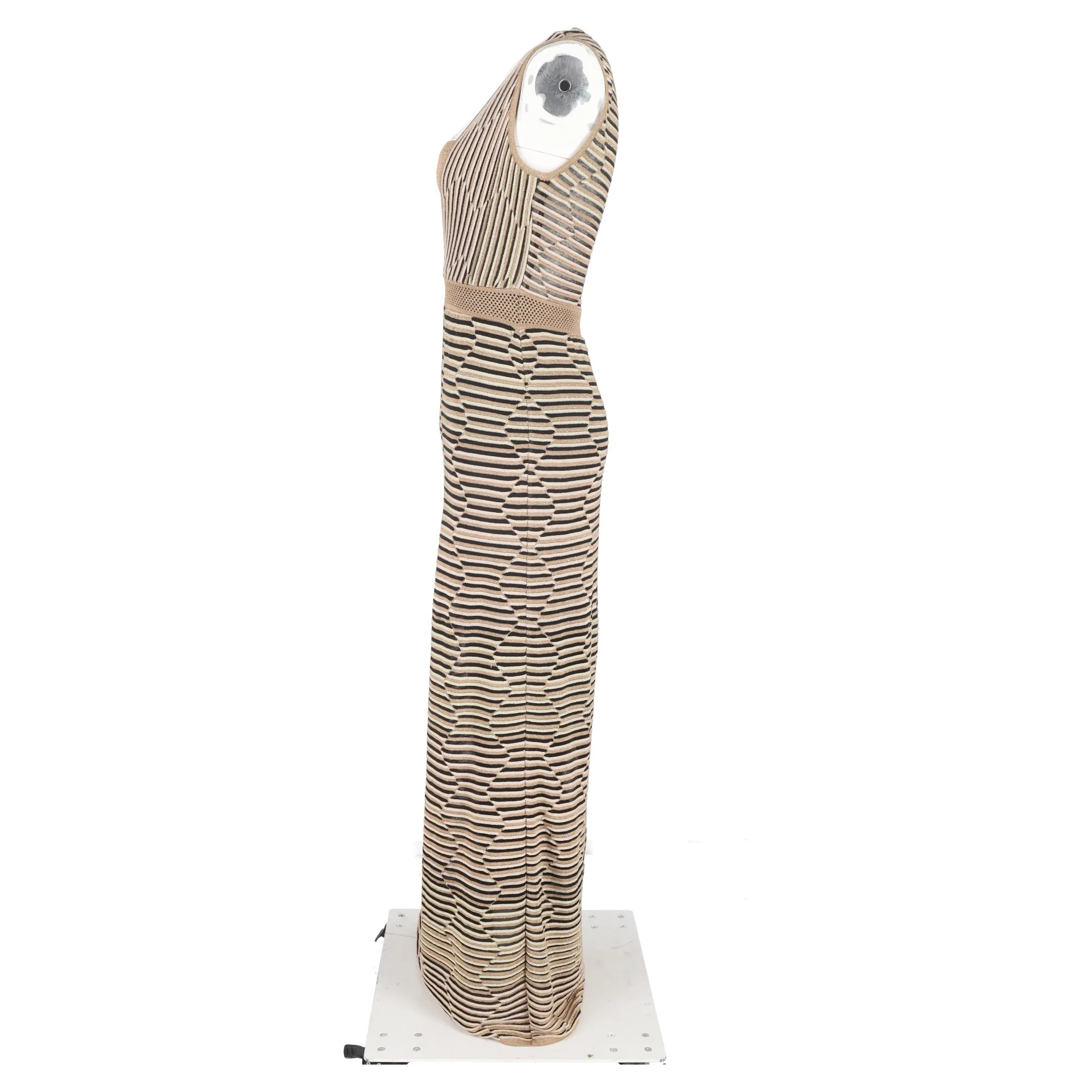 Women's M Missoni Patterned Maxi Dress Gown in Brown Viscose - Image 5
