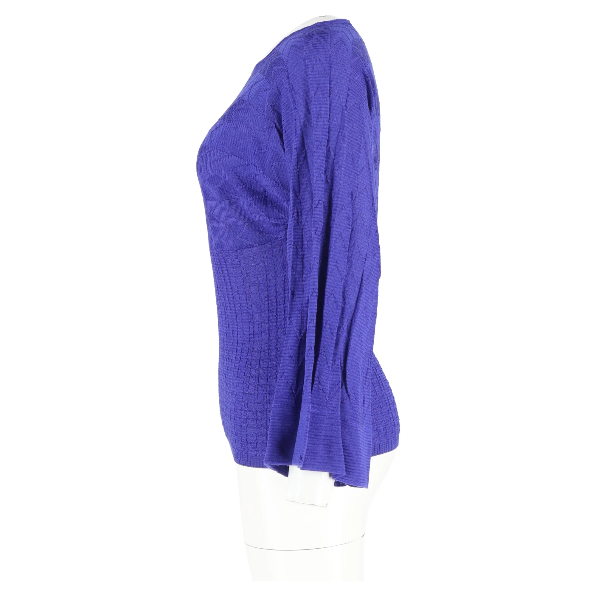 Women's M Missoni Quarter Sleeve Top in Blue Wool - Image 5