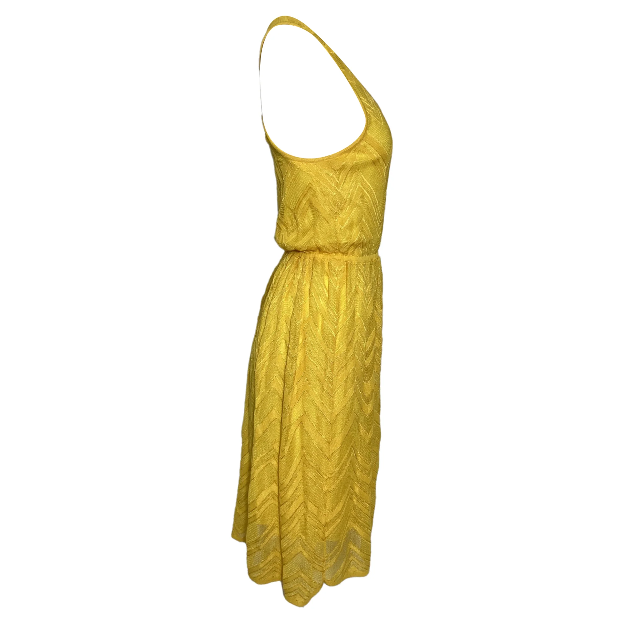 Women's M Missoni Sleeveless Dress in Yellow Polyester - Image 6
