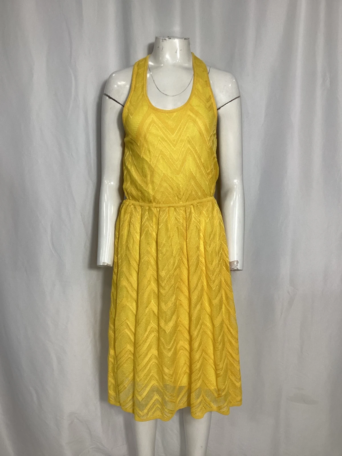 Women's M Missoni Sleeveless Dress in Yellow Polyester - Image 7