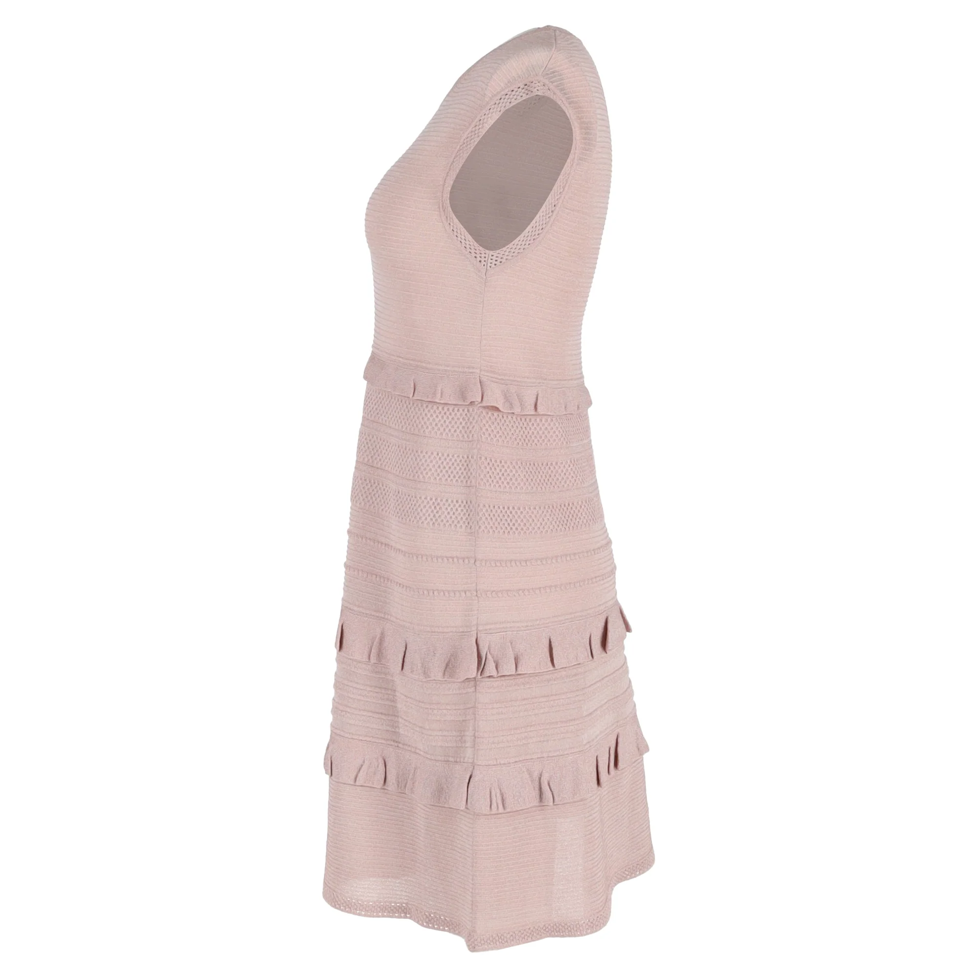 Women's M Missoni Tiered Sleeveless Dress in Pink Polyamide - Image 2