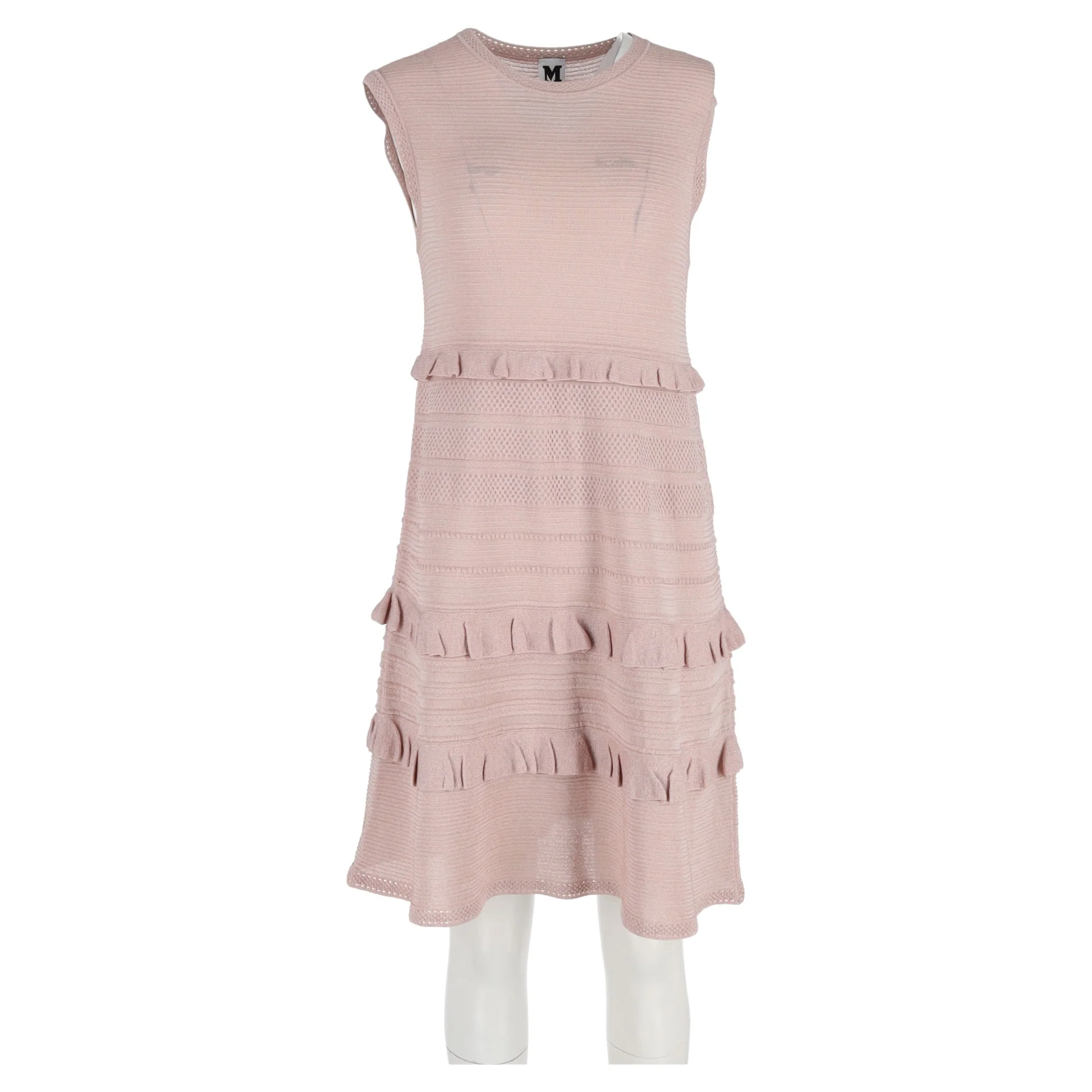 Women's M Missoni Tiered Sleeveless Dress in Pink Polyamide - Image 4