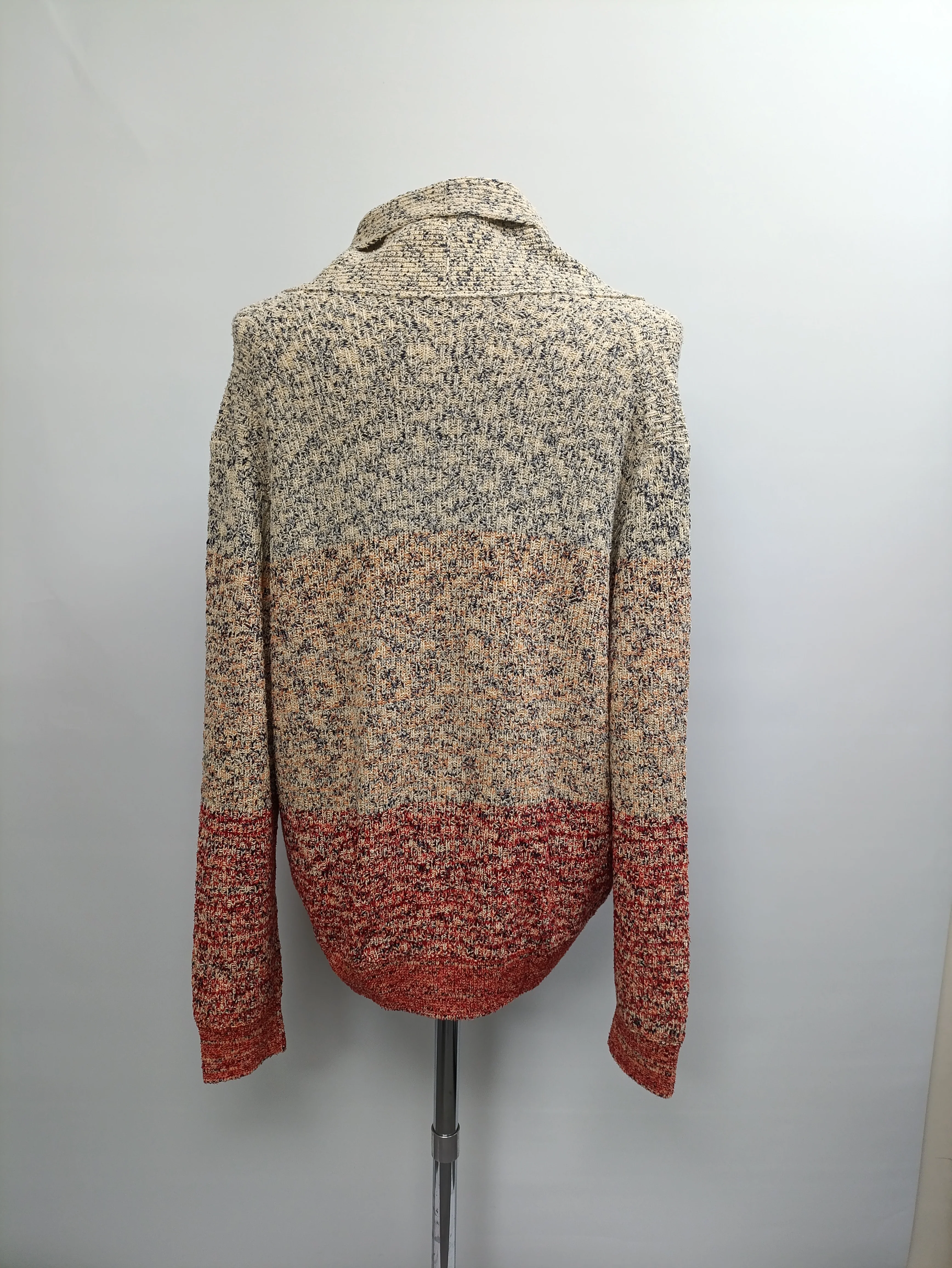 Women's Missoni Knitted Buttoned Shawl-Collared Cardigan in Multicolor Cotton - Image 9