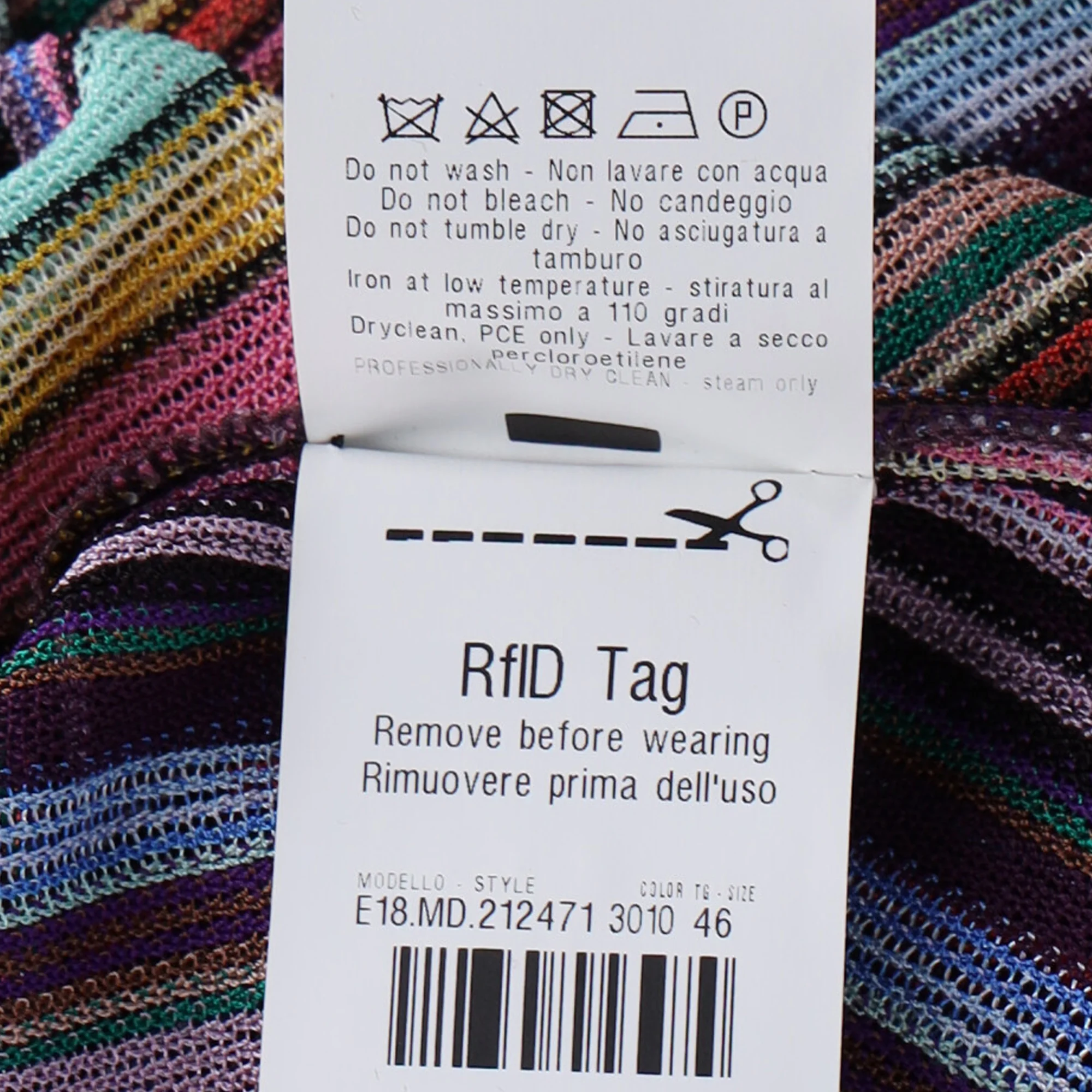 Women's  Missoni Knitted Stripe Maxi Long Sleeve Dress in Multicolor Viscose - Image 7