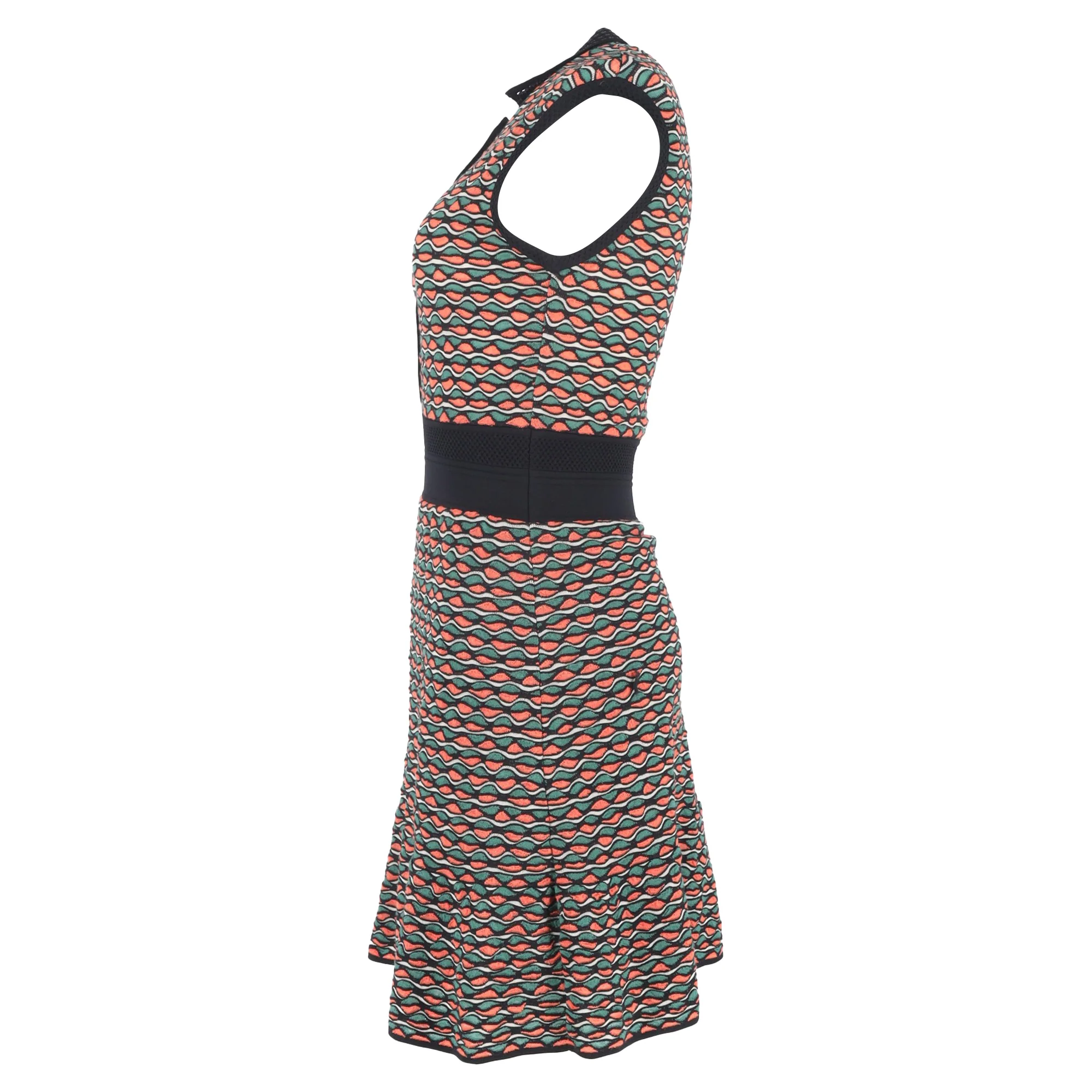 Women's  Missoni Patterned Buttoned Mini Dress in Multicolor Cotton - Image 2