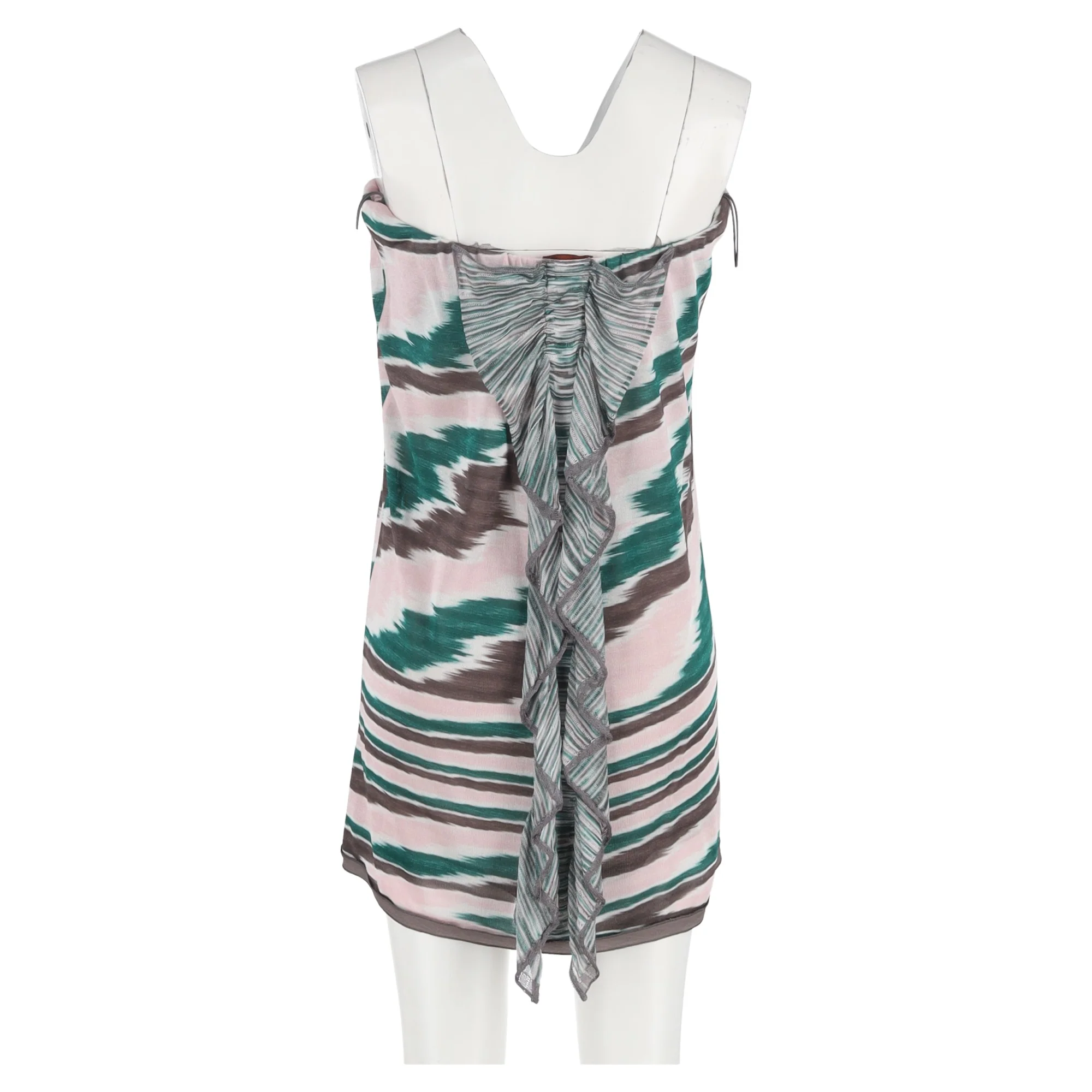 Women's Missoni Ruffled Strapless Mini Dress in Multicolor Viscose - Image 6