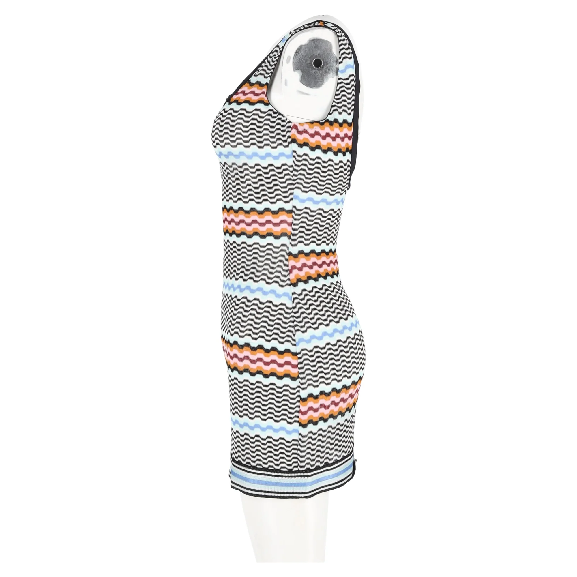Women's Missoni Square Neck Chevron Mini Dress in Multicolor Polyester - Image 5
