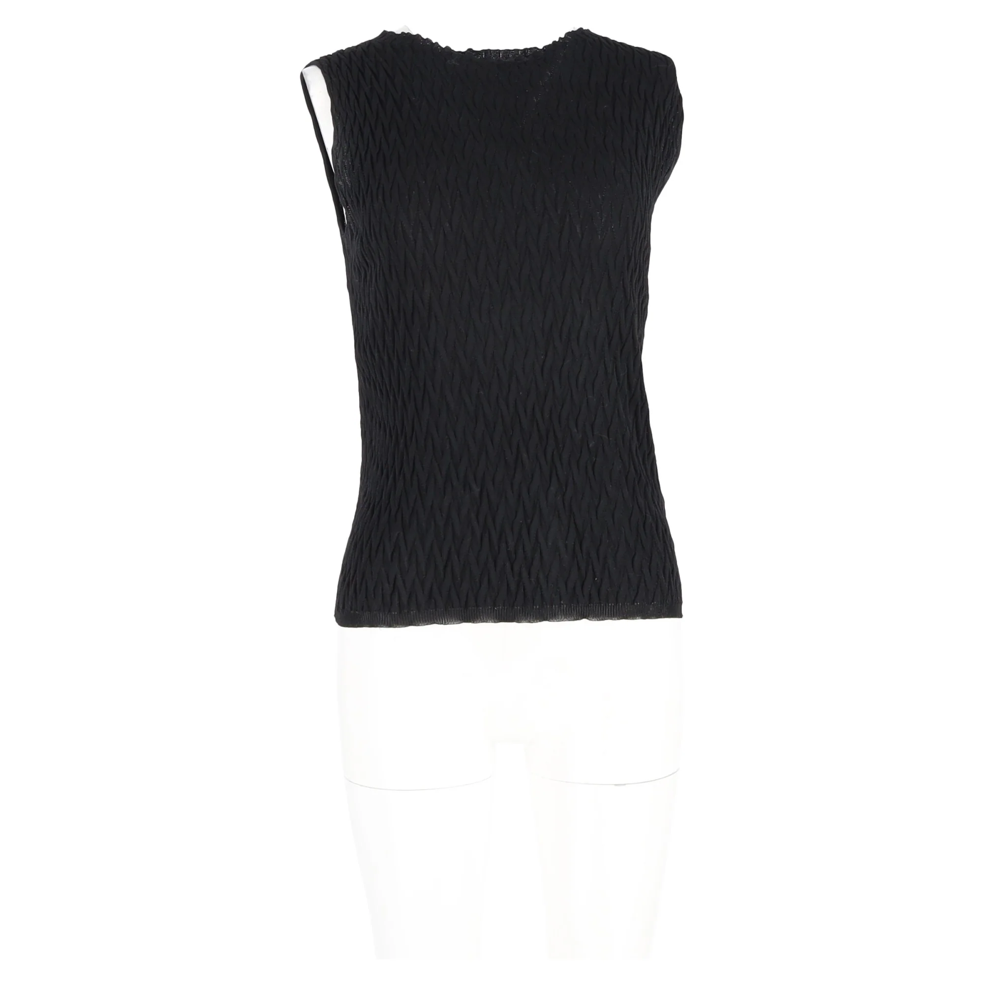 Women's Missoni Textured Knit Tank Top in Black Cotton - Image 4