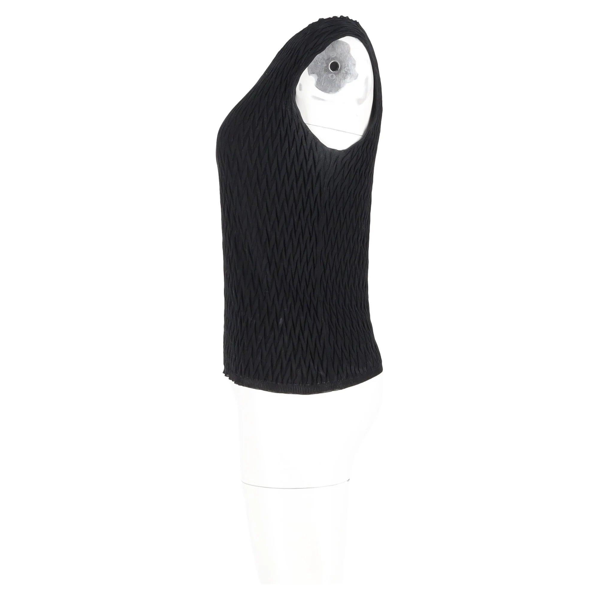 Women's Missoni Textured Knit Tank Top in Black Cotton - Image 5